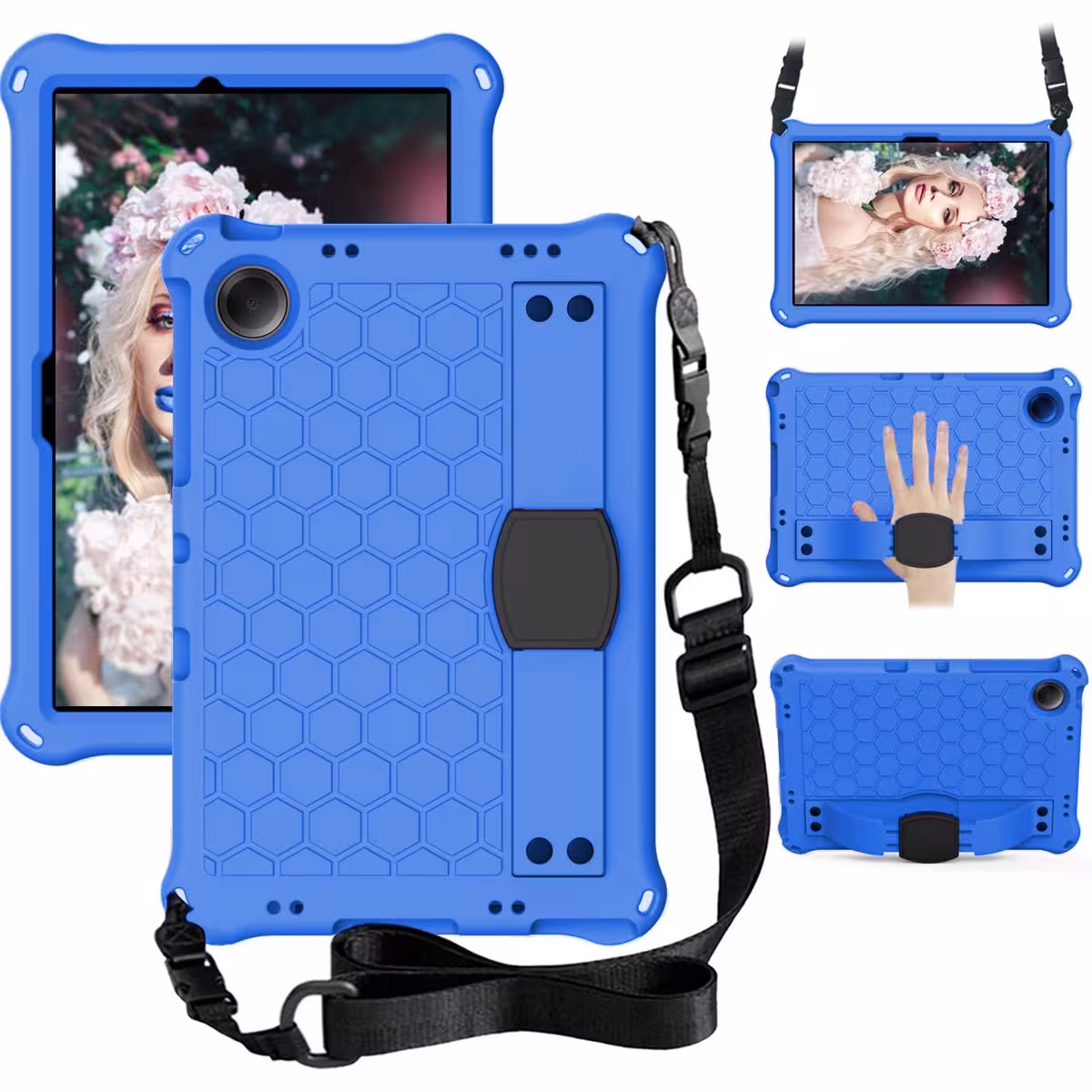 Kit Vidrio Cristal Templado Y Estuche Protector Anti golpes Correa para Tablet Samsung Galaxy Tab A9 Plus 11 Pulgadas SM-X210