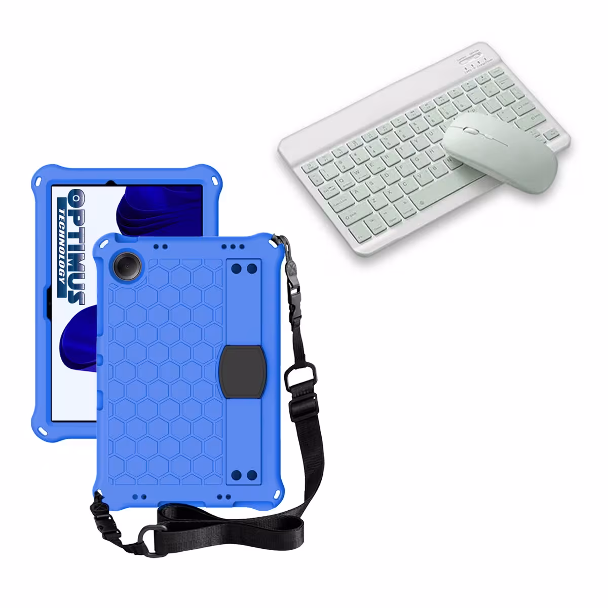 Kit Case Forro Protector con correa + Teclado y Mouse Bluetooth para Tablet Samsung Galaxy Tab A9 Plus 11 Pulgadas SM-X210