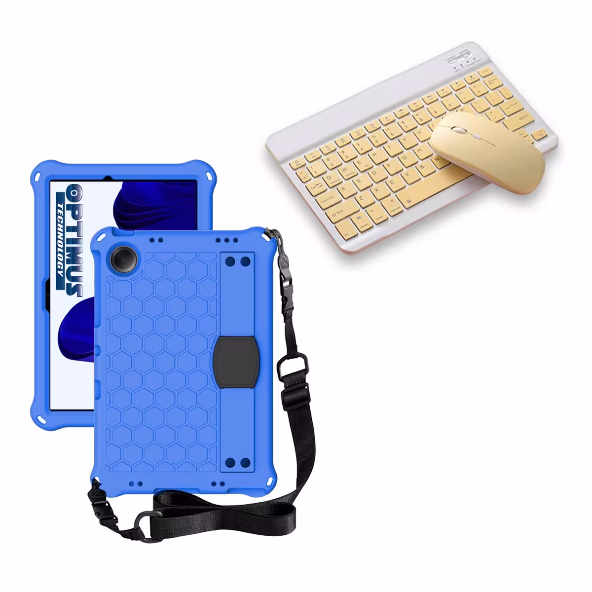 Kit Case Forro Protector con correa + Teclado y Mouse Bluetooth para Tablet Samsung Galaxy Tab A9 Plus 11 Pulgadas SM-X210