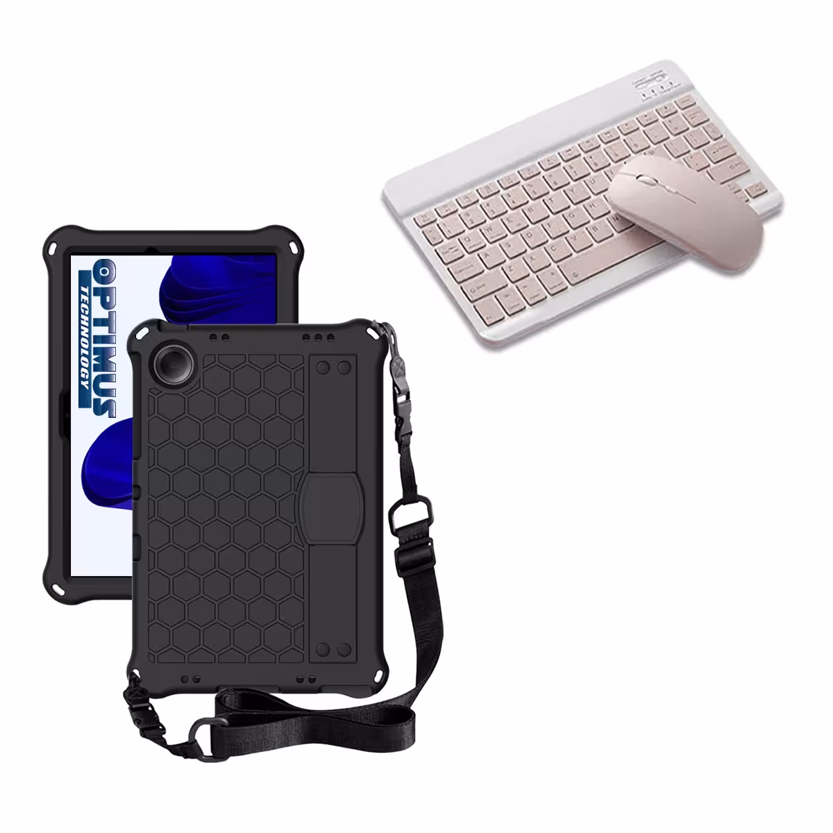 Kit Case Forro Protector con correa + Teclado y Mouse Bluetooth para Tablet Samsung Galaxy Tab A9 Plus 11 Pulgadas SM-X210