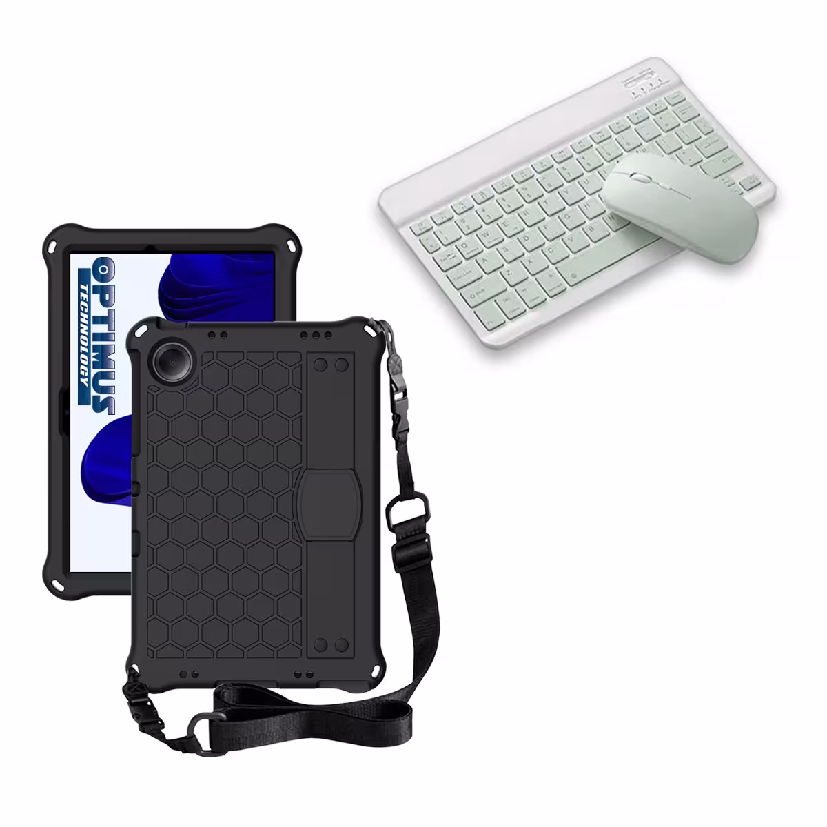 Kit Case Forro Protector con correa + Teclado y Mouse Bluetooth para Tablet Samsung Galaxy Tab A9 Plus 11 Pulgadas SM-X210