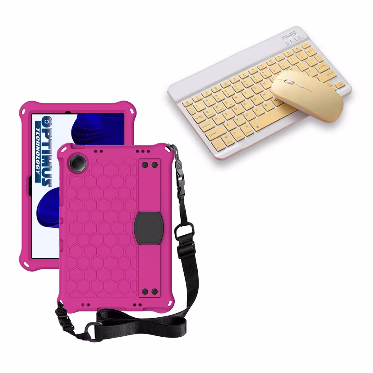 Kit Case Forro Protector con correa + Teclado y Mouse Bluetooth para Tablet Samsung Galaxy Tab A9 Plus 11 Pulgadas SM-X210