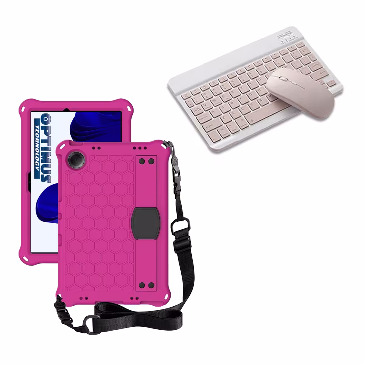 Kit Case Forro Protector con correa + Teclado y Mouse Bluetooth para Tablet Samsung Galaxy Tab A9 Plus 11 Pulgadas SM-X210
