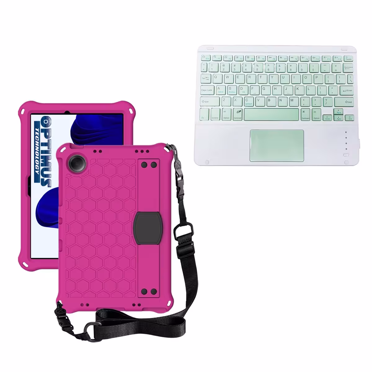 Kit Case Protector con correa + Teclado Mouse Touchpad Bluetooth para Tablet Samsung Galaxy Tab A9 Plus 11 Pulgadas SM-X210