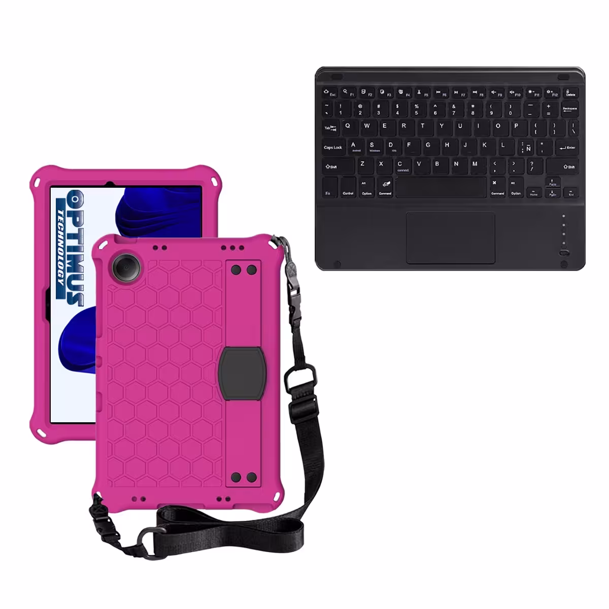 Kit Case Protector con correa + Teclado Mouse Touchpad Bluetooth para Tablet Samsung Galaxy Tab A9 Plus 11 Pulgadas SM-X210