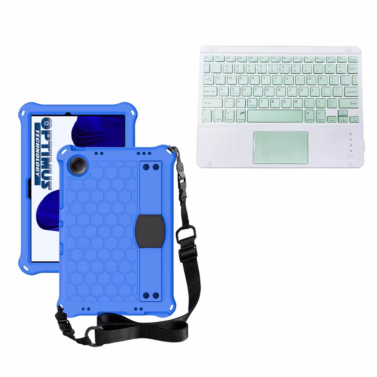 Kit Case Protector con correa + Teclado Mouse Touchpad Bluetooth para Tablet Samsung Galaxy Tab A9 Plus 11 Pulgadas SM-X210
