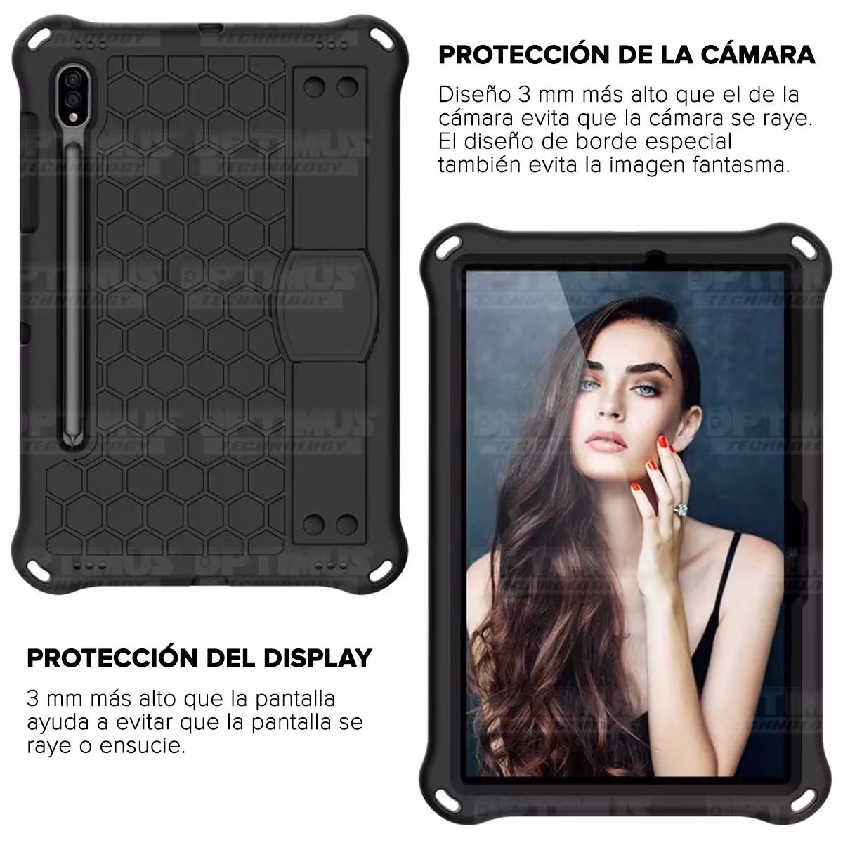 Kit Vidrio Templado Y Estuche Protector Correa para Tablet Samsung Galaxy Tab S9 FE 10.9 Pulgadas 2023 SM-X510 SM-X516B