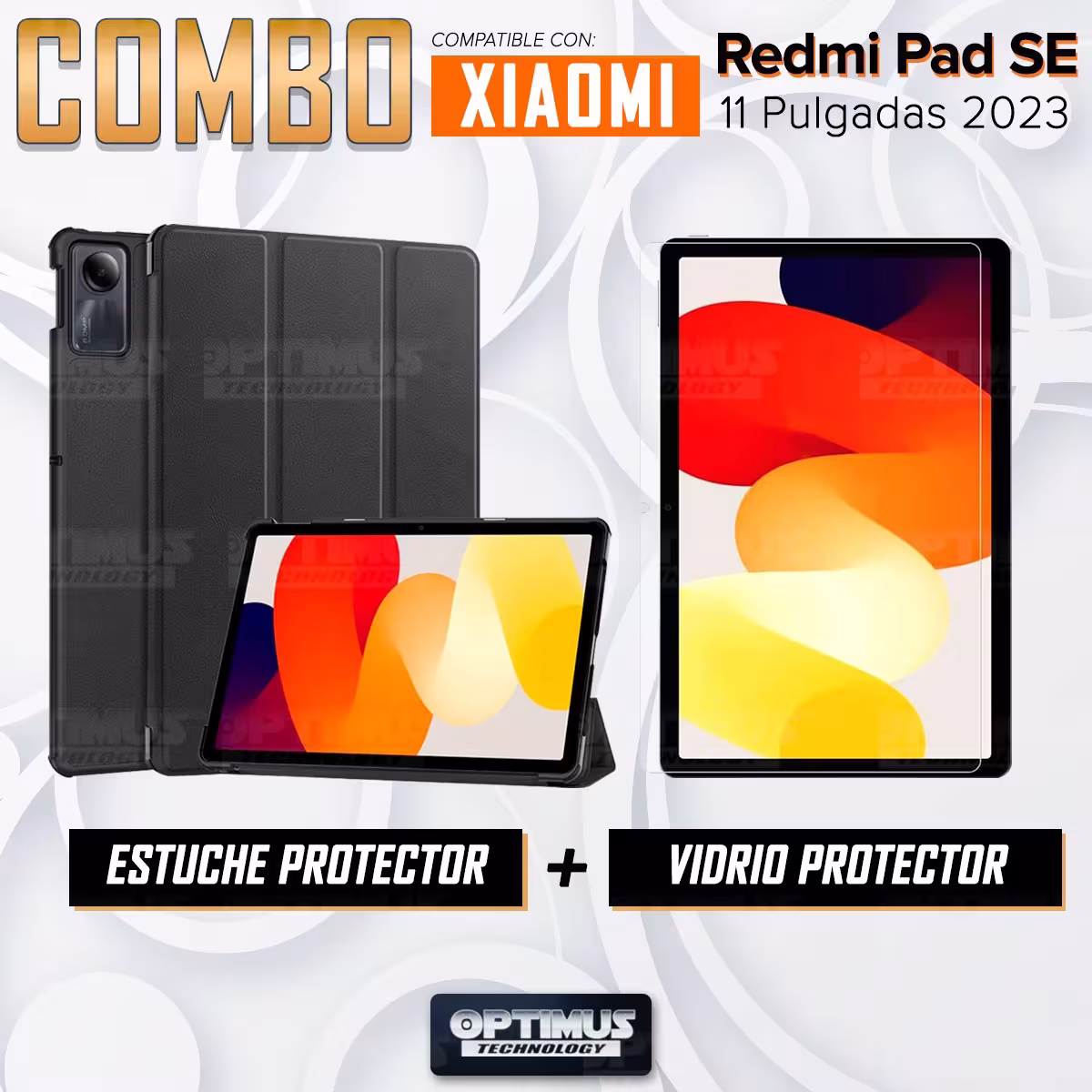 Kit Vidrio Cristal Templado Y Estuche Case Protector para Tablet Xiaomi Redmi Pad SE 11 Pulgadas 2023 Wifi