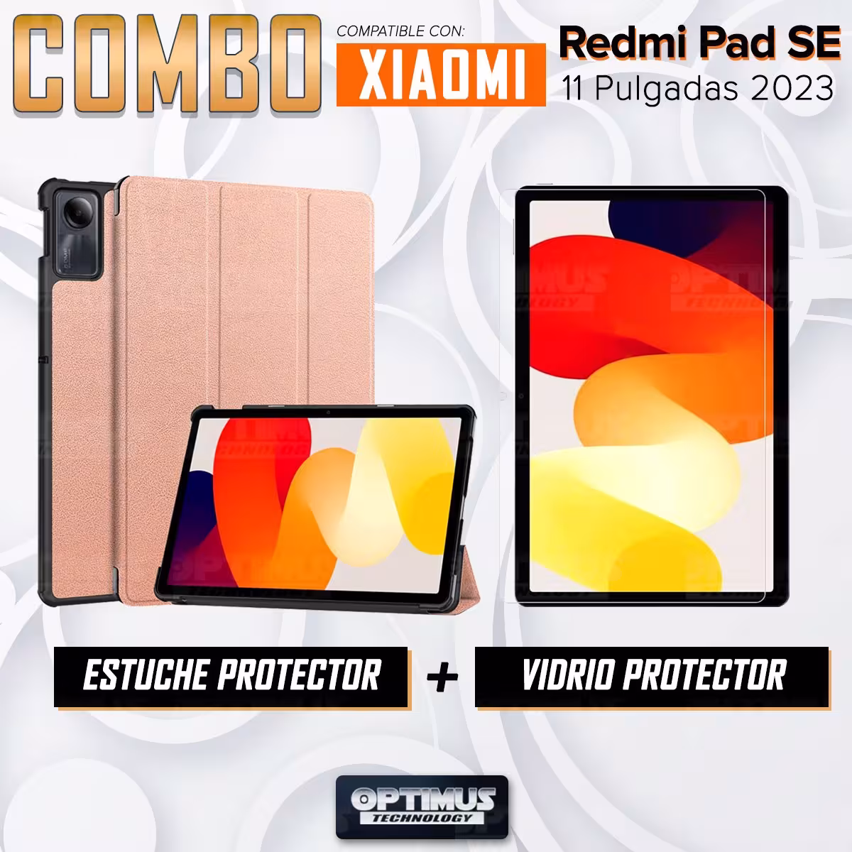 Kit Vidrio Cristal Templado Y Estuche Case Protector para Tablet Xiaomi Redmi Pad SE 11 Pulgadas 2023 Wifi