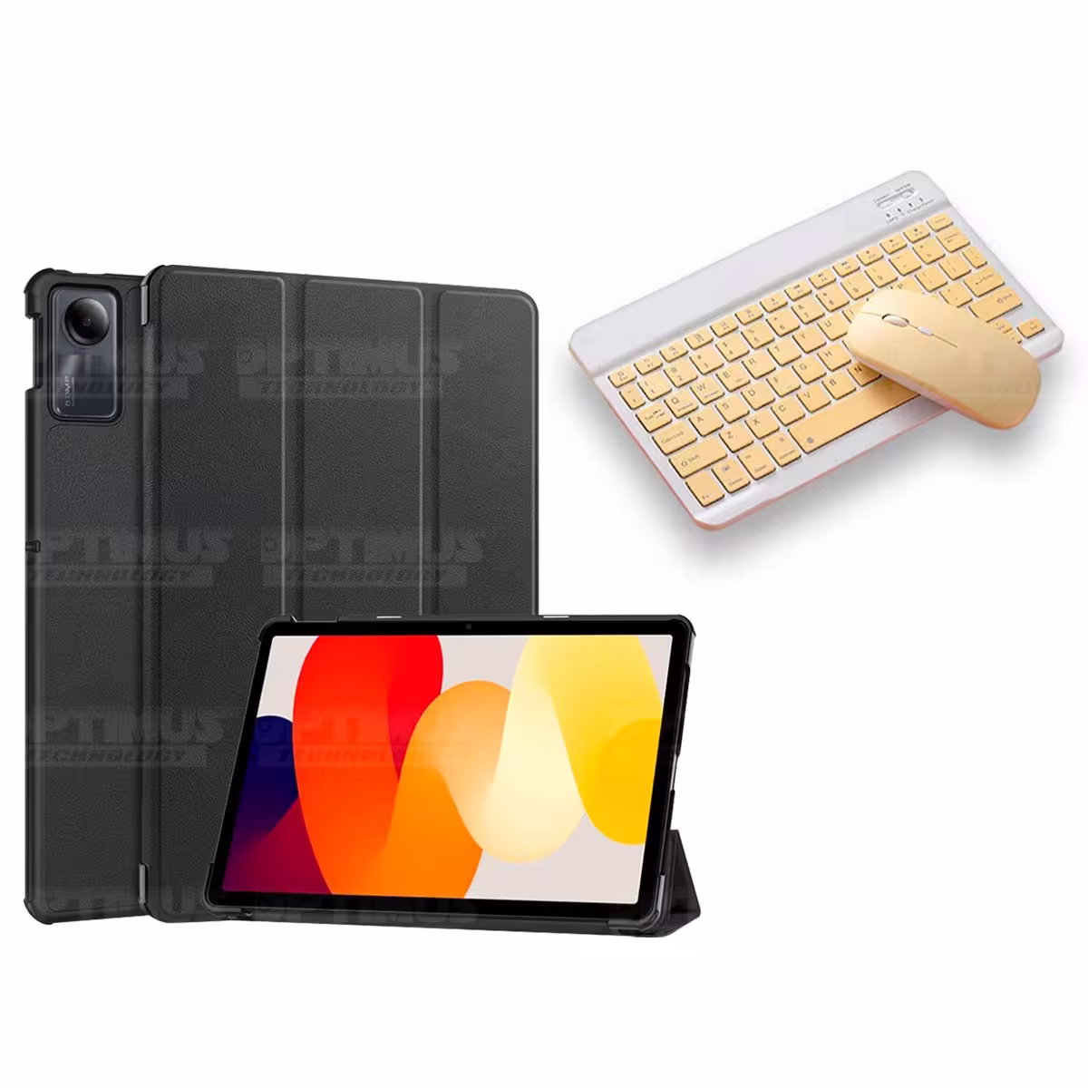 Kit Case Forro Protector + Teclado y Mouse Ratón Bluetooth para Tablet Xiaomi Redmi Pad SE 11 Pulgadas 2023 Wifi