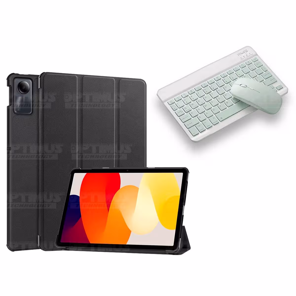 Kit Case Forro Protector + Teclado y Mouse Ratón Bluetooth para Tablet Xiaomi Redmi Pad SE 11 Pulgadas 2023 Wifi