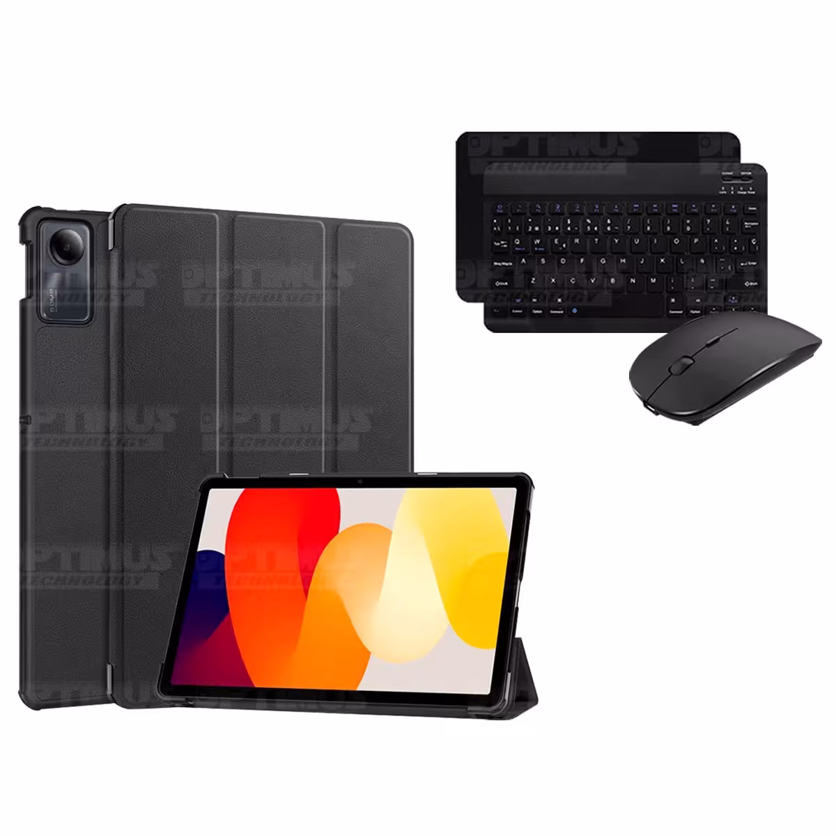 Kit Case Forro Protector + Teclado y Mouse Ratón Bluetooth para Tablet Xiaomi Redmi Pad SE 11 Pulgadas 2023 Wifi