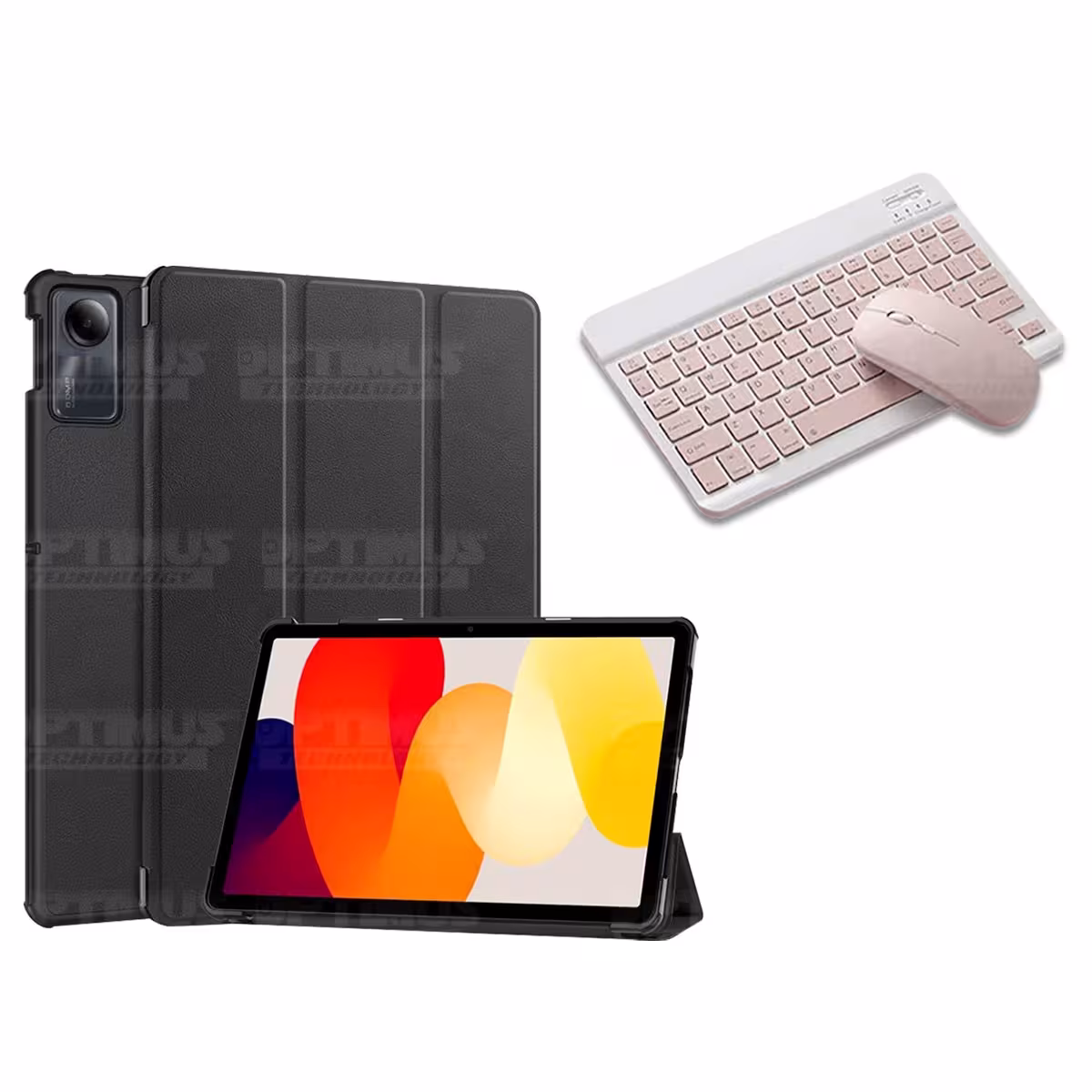 Kit Case Forro Protector + Teclado y Mouse Ratón Bluetooth para Tablet Xiaomi Redmi Pad SE 11 Pulgadas 2023 Wifi