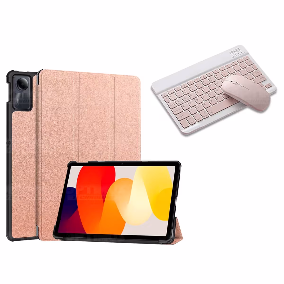 Kit Case Forro Protector + Teclado y Mouse Ratón Bluetooth para Tablet Xiaomi Redmi Pad SE 11 Pulgadas 2023 Wifi
