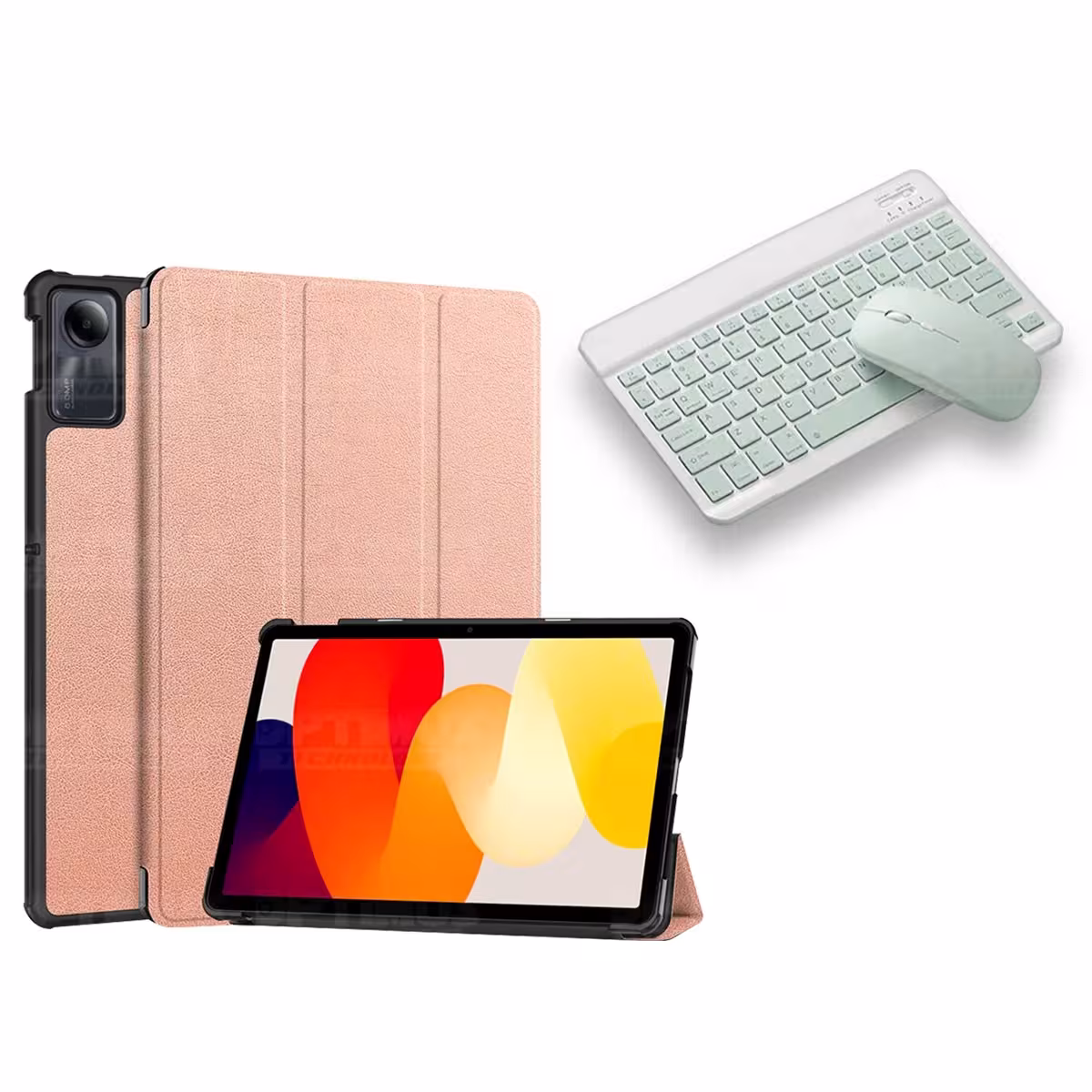 Kit Case Forro Protector + Teclado y Mouse Ratón Bluetooth para Tablet Xiaomi Redmi Pad SE 11 Pulgadas 2023 Wifi