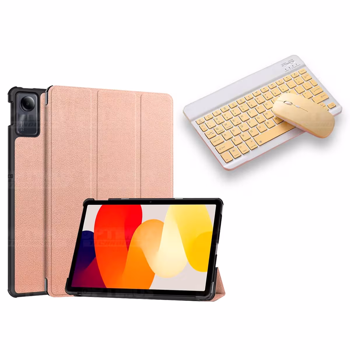 Kit Case Forro Protector + Teclado y Mouse Ratón Bluetooth para Tablet Xiaomi Redmi Pad SE 11 Pulgadas 2023 Wifi