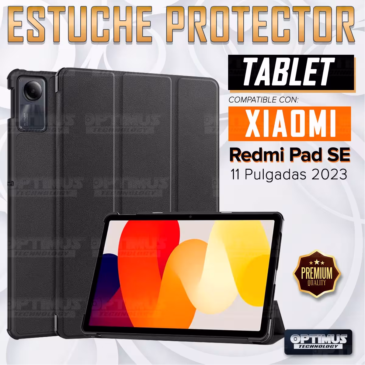 Kit Case Forro Protector + Teclado y Mouse Ratón Bluetooth para Tablet Xiaomi Redmi Pad SE 11 Pulgadas 2023 Wifi