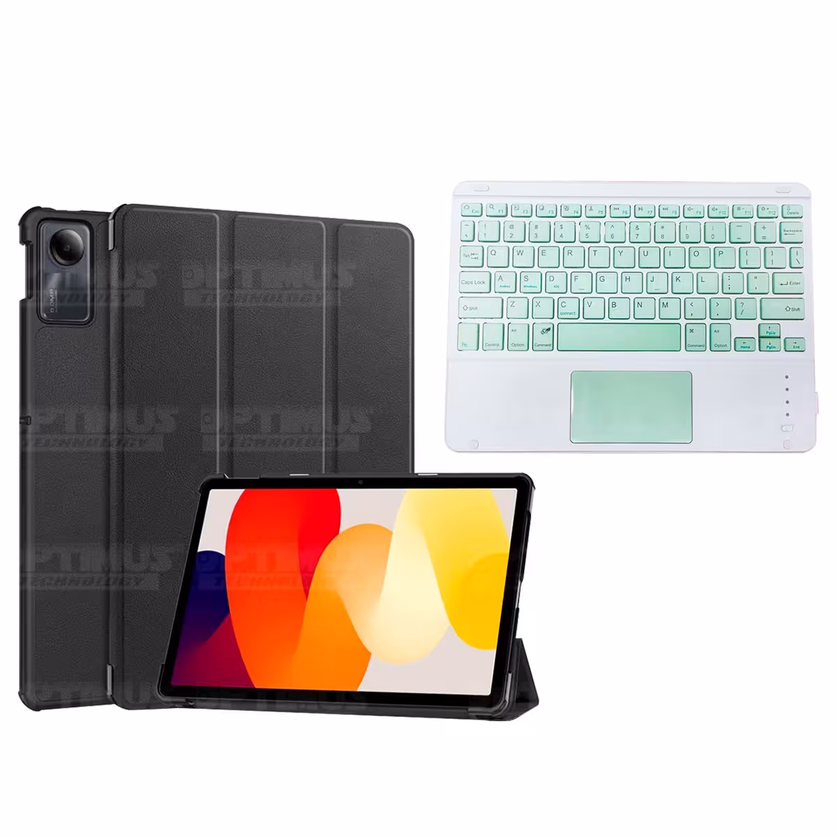 Kit Case Folio Protector + Teclado Mouse Touchpad Bluetooth para Tablet Xiaomi Redmi Pad SE 11 Pulgadas 2023 Wifi