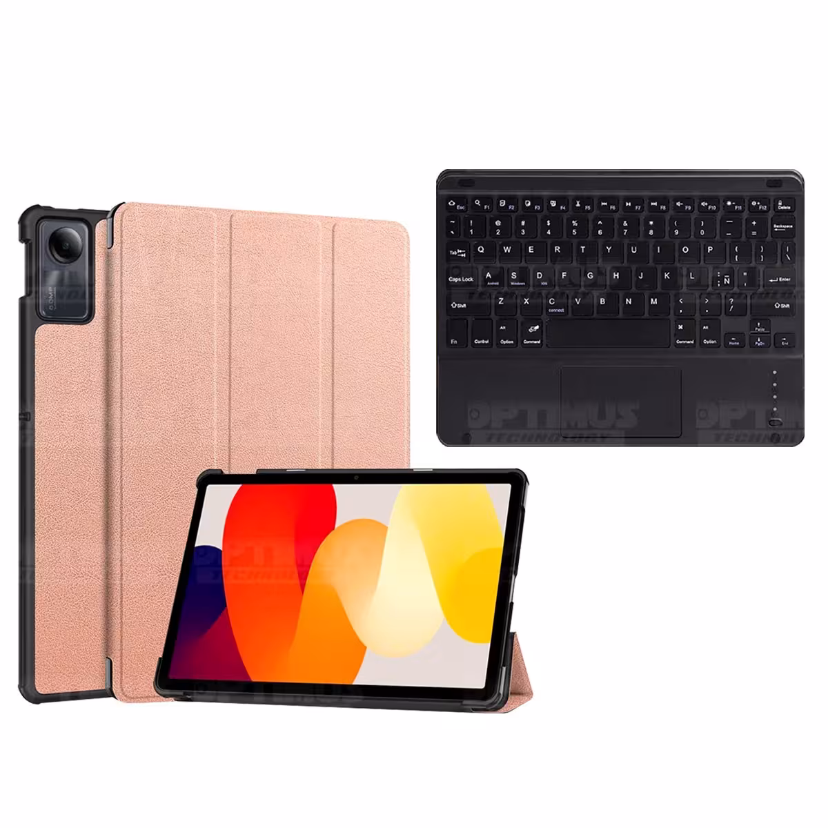 Kit Case Folio Protector + Teclado Mouse Touchpad Bluetooth para Tablet Xiaomi Redmi Pad SE 11 Pulgadas 2023 Wifi