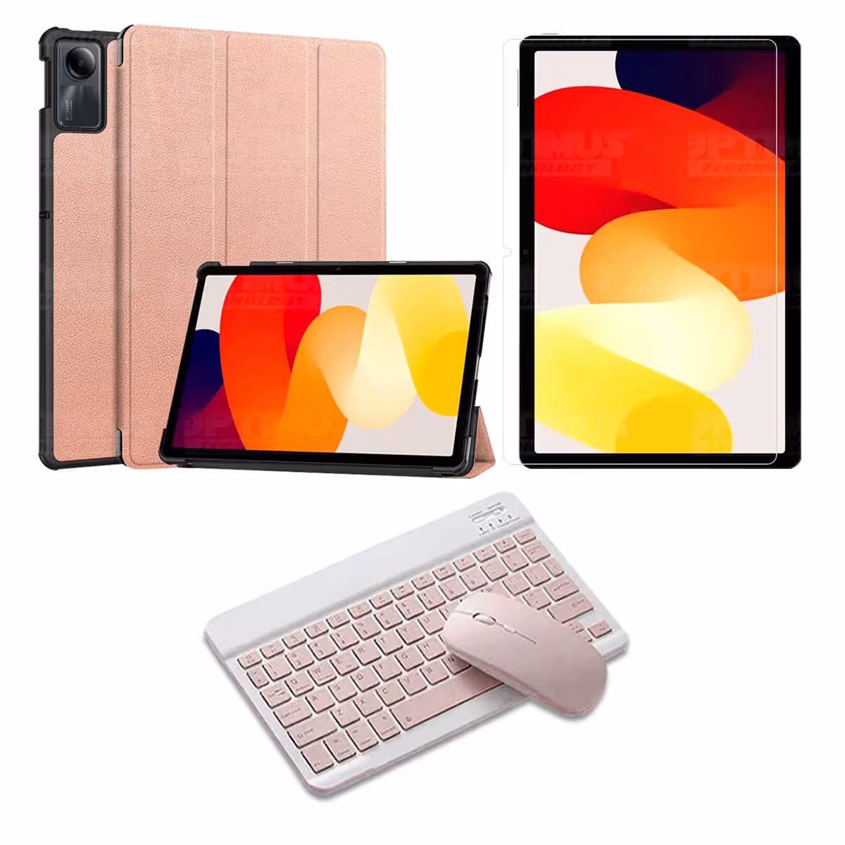 Kit Vidrio templado + Case Protector + Teclado y Mouse Bluetooth Tablet Xiaomi Redmi Pad SE 11 Pulgadas 2023 Wifi