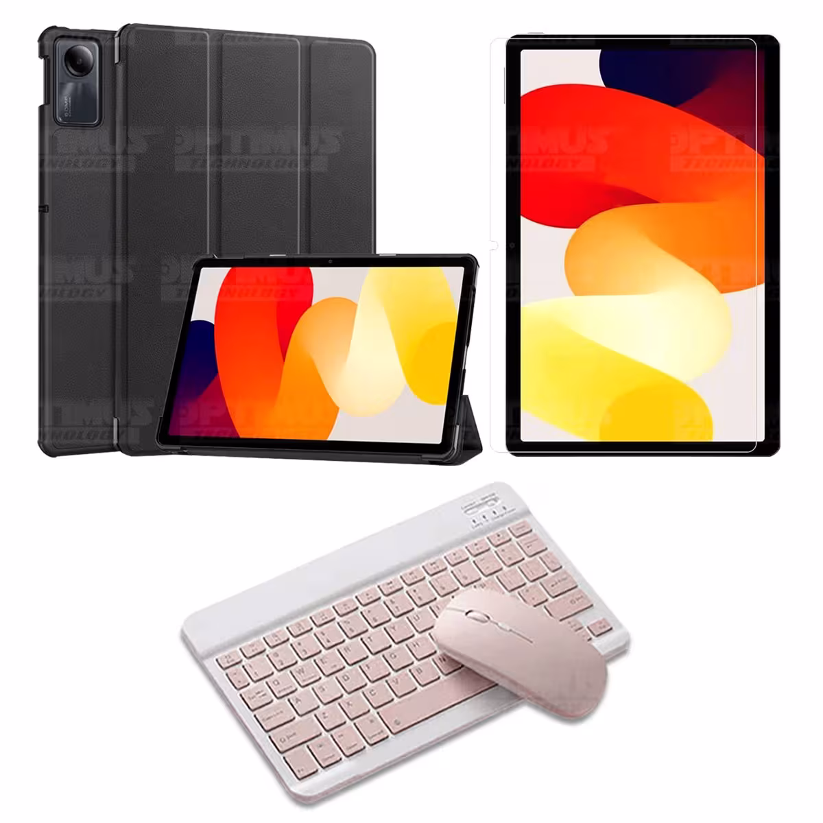 Kit Vidrio templado + Case Protector + Teclado y Mouse Bluetooth Tablet Xiaomi Redmi Pad SE 11 Pulgadas 2023 Wifi