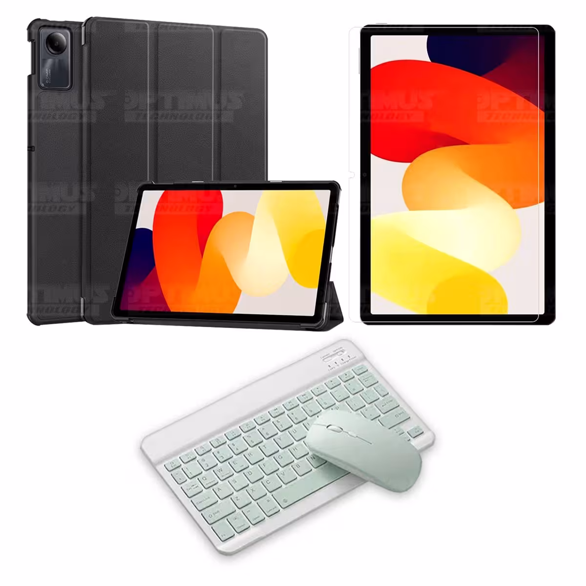 Kit Vidrio templado + Case Protector + Teclado y Mouse Bluetooth Tablet Xiaomi Redmi Pad SE 11 Pulgadas 2023 Wifi