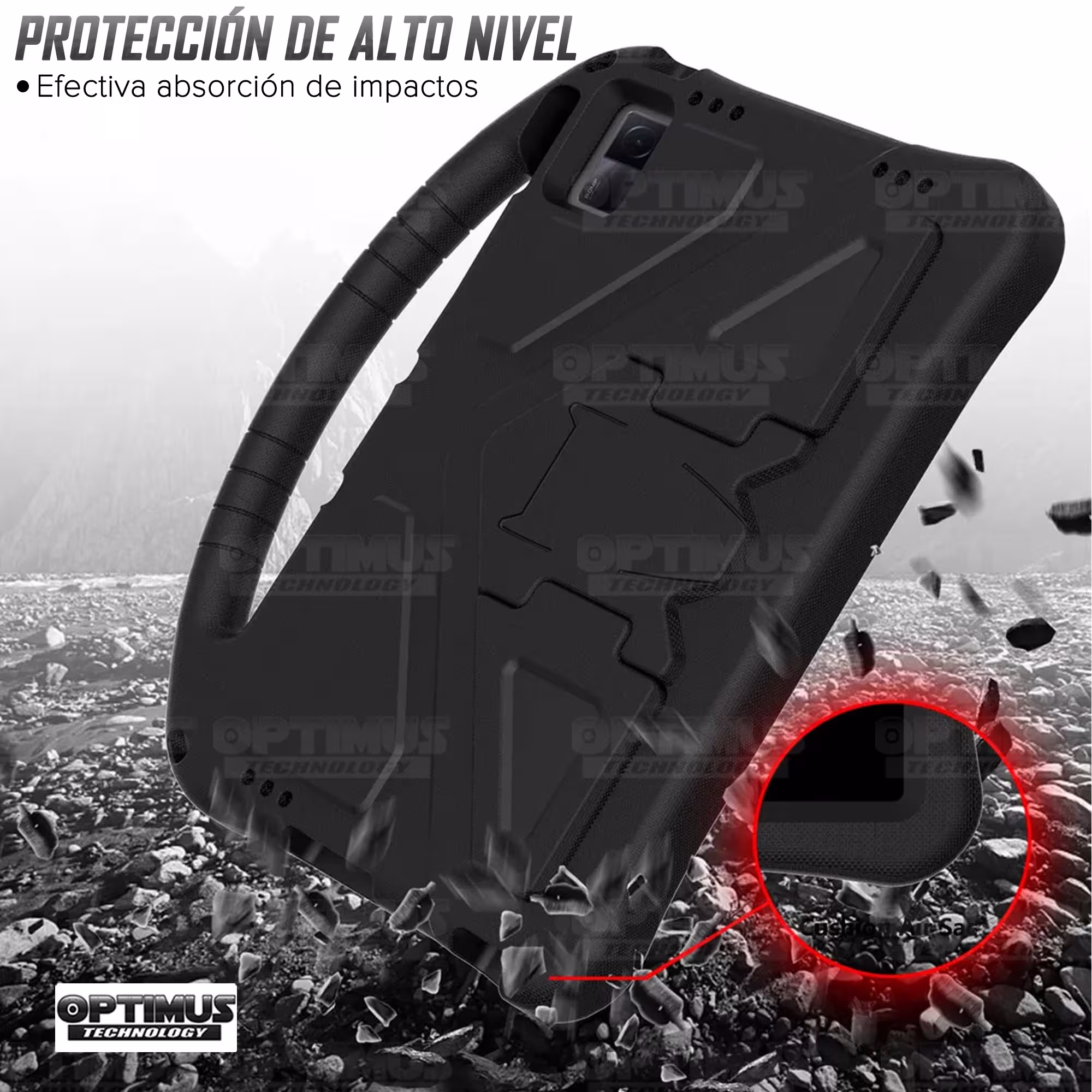 Estuche Case protector Anti-Shock Correa Desmontable Para Tablet TCL Tab 11 Pulgadas | TCL Nxtpaper Anti golpes con soporte