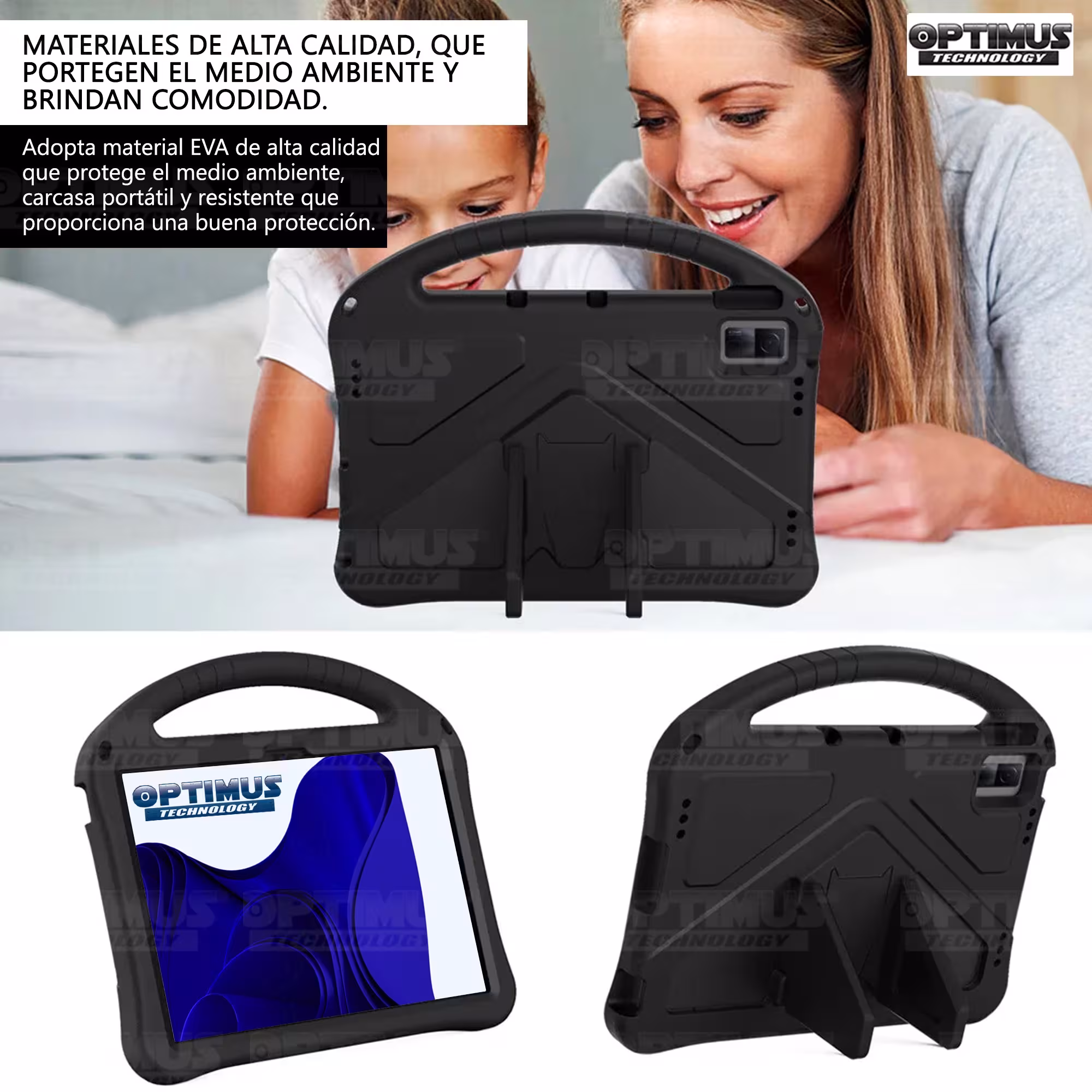 Estuche Case protector Anti-Shock Correa Desmontable Para Tablet TCL Tab 11 Pulgadas | TCL Nxtpaper Anti golpes con soporte