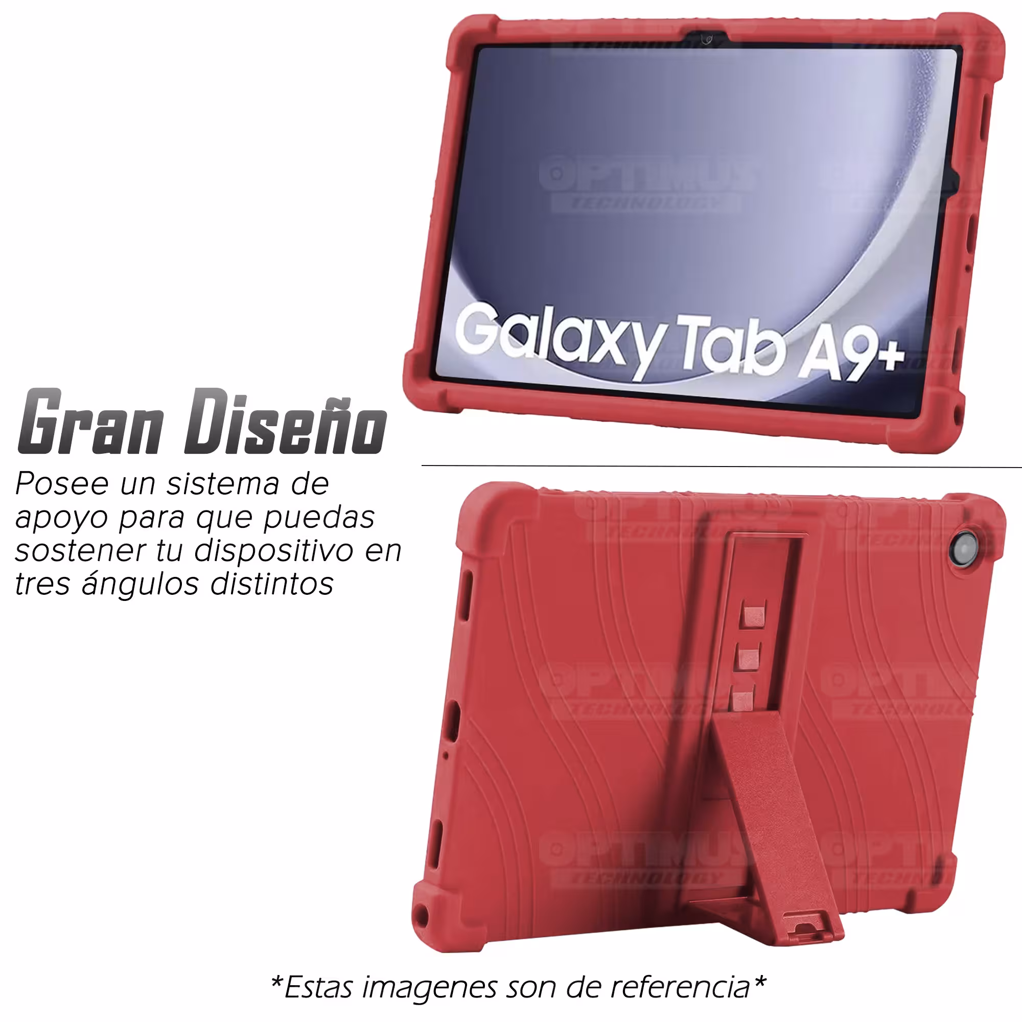 Estuche Case protector de goma para Tablet Samsung Galaxy Tab A9 Plus 11 Pulgadas SM-X210 / X216 / X218 Anti golpes con soporte