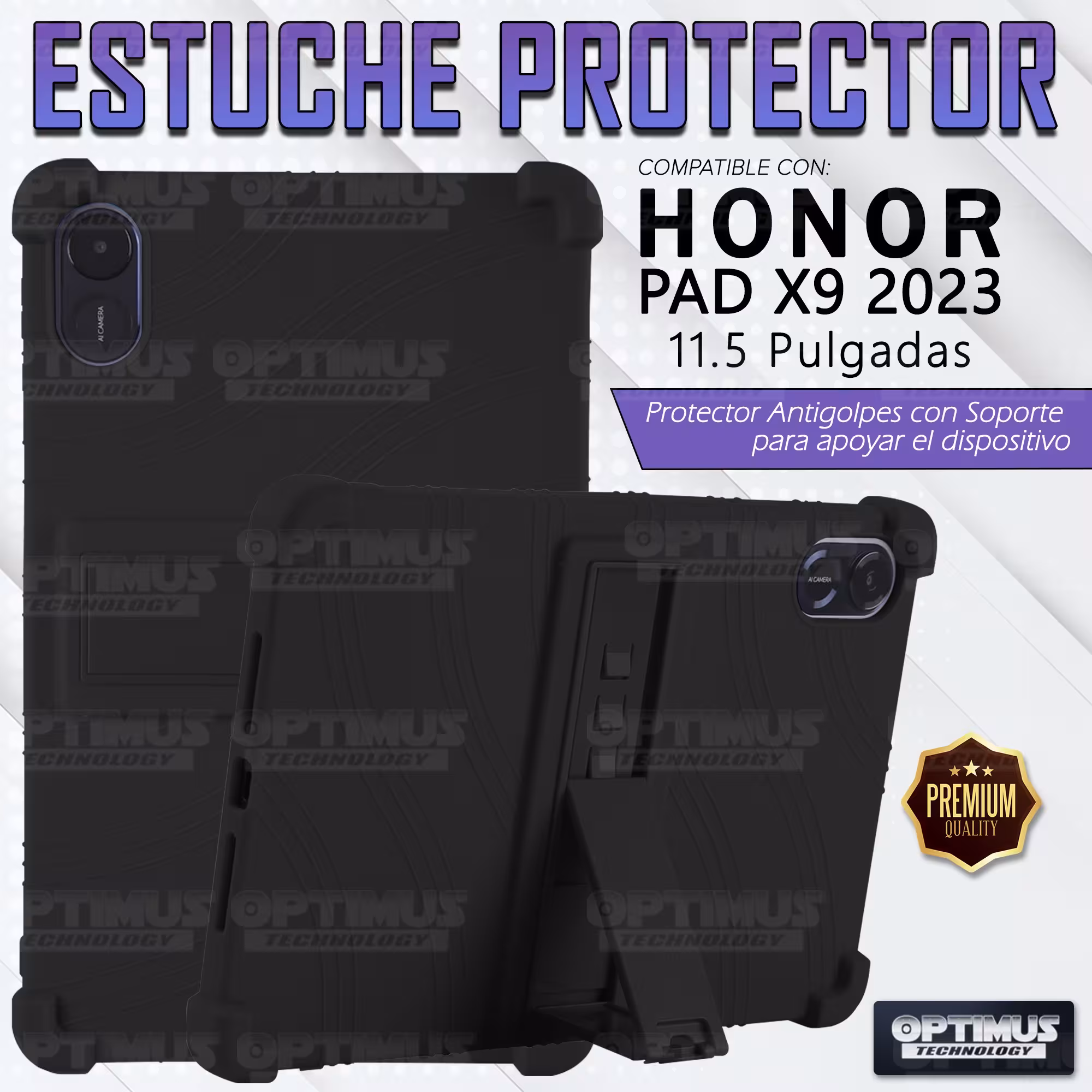 Estuche Case protector de goma para Tablet Huawei Honor Pad X9 2023 11.5 Pulgadas Anti golpes con soporte