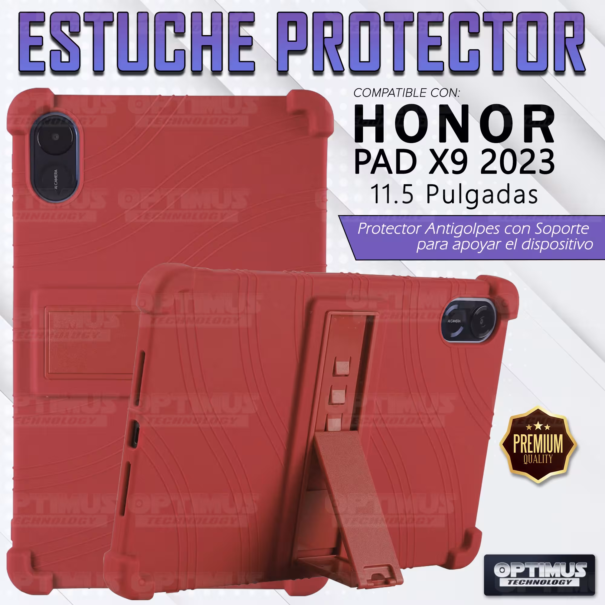 Estuche Case protector de goma para Tablet Huawei Honor Pad X9 2023 11.5 Pulgadas Anti golpes con soporte