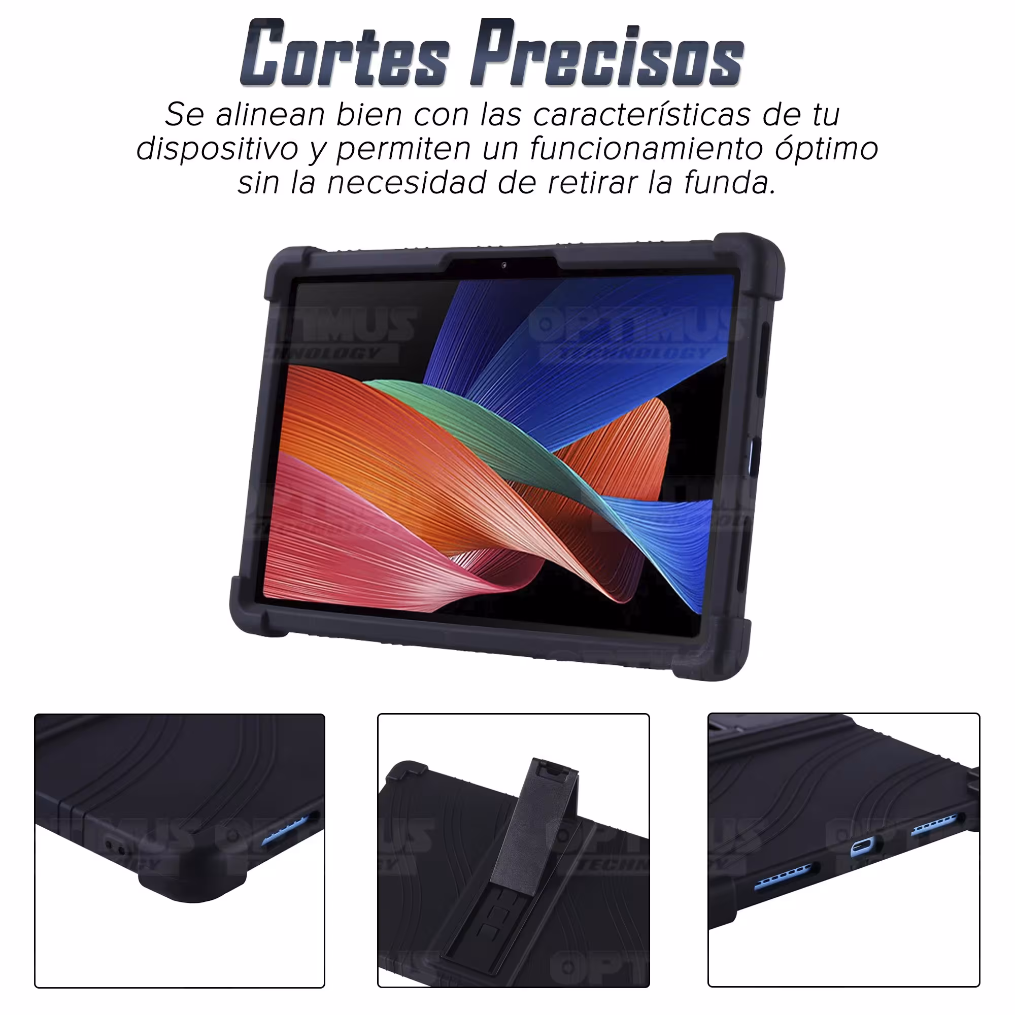 Estuche Case protector de goma para Tablet TCL Tab 11 Pulgadas | TCL Nxtpaper Anti golpes con soporte