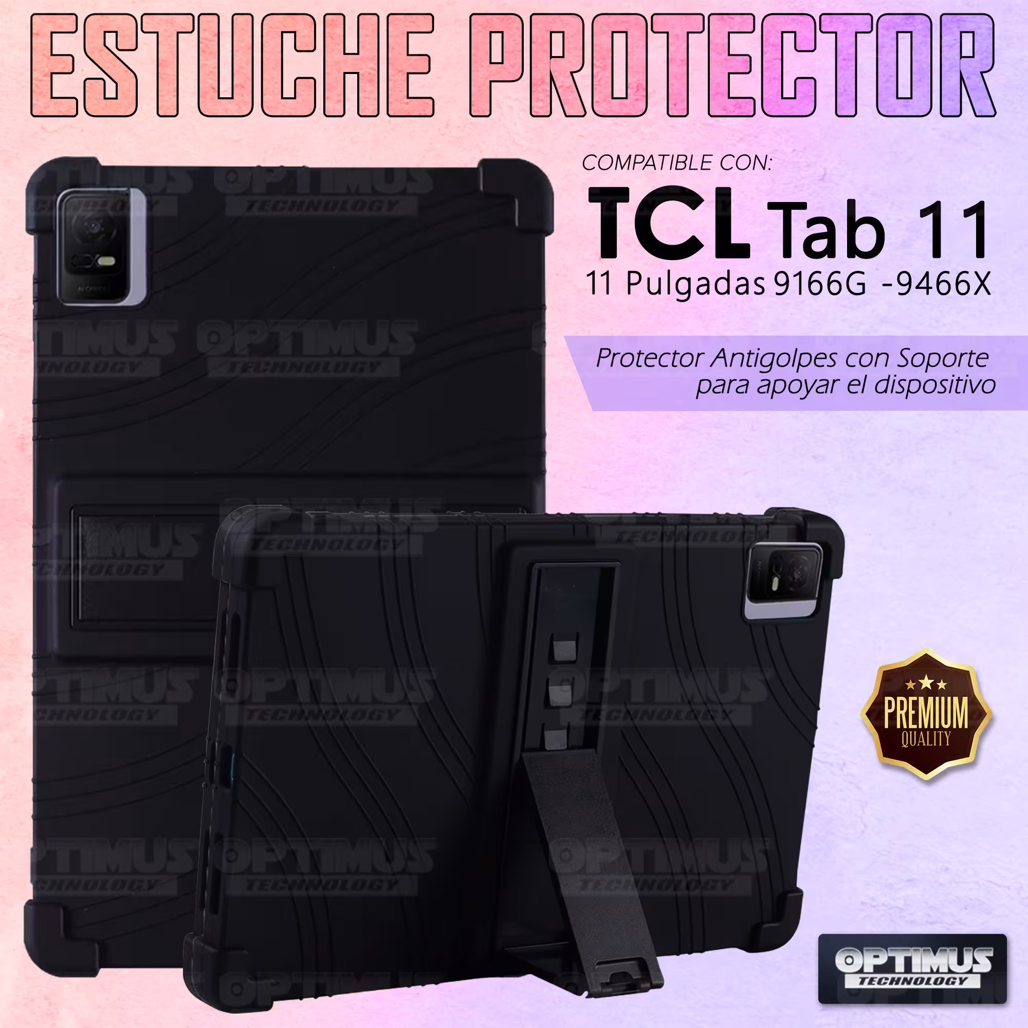Estuche Case protector de goma para Tablet TCL Tab 11 Pulgadas | TCL Nxtpaper Anti golpes con soporte