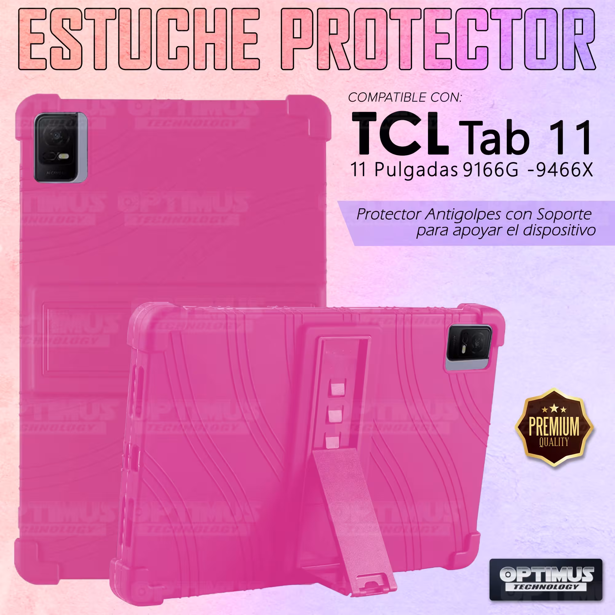 Estuche Case protector de goma para Tablet TCL Tab 11 Pulgadas | TCL Nxtpaper Anti golpes con soporte