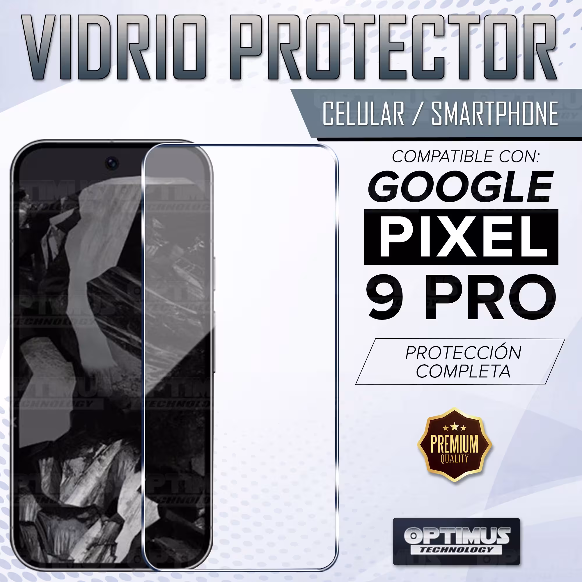 Vidrio Cristal Templado Protector para celular smartphone Google Pixel 9 Pro 5G 2024 6,3 pulgadas