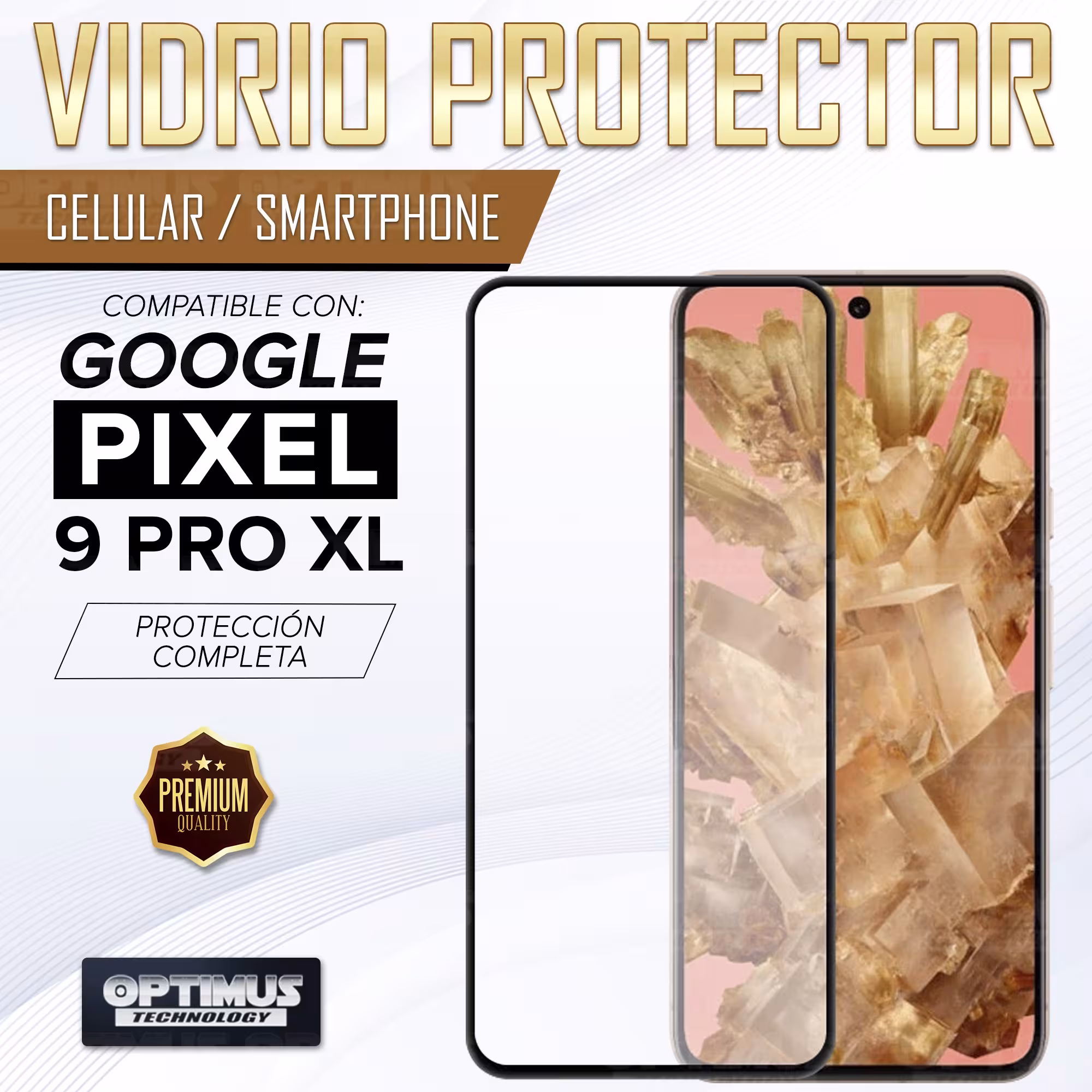 Vidrio Cristal Templado Protector para celular smartphone Google Pixel 9 Pro XL 5G 2024 6.8 Pulgadas