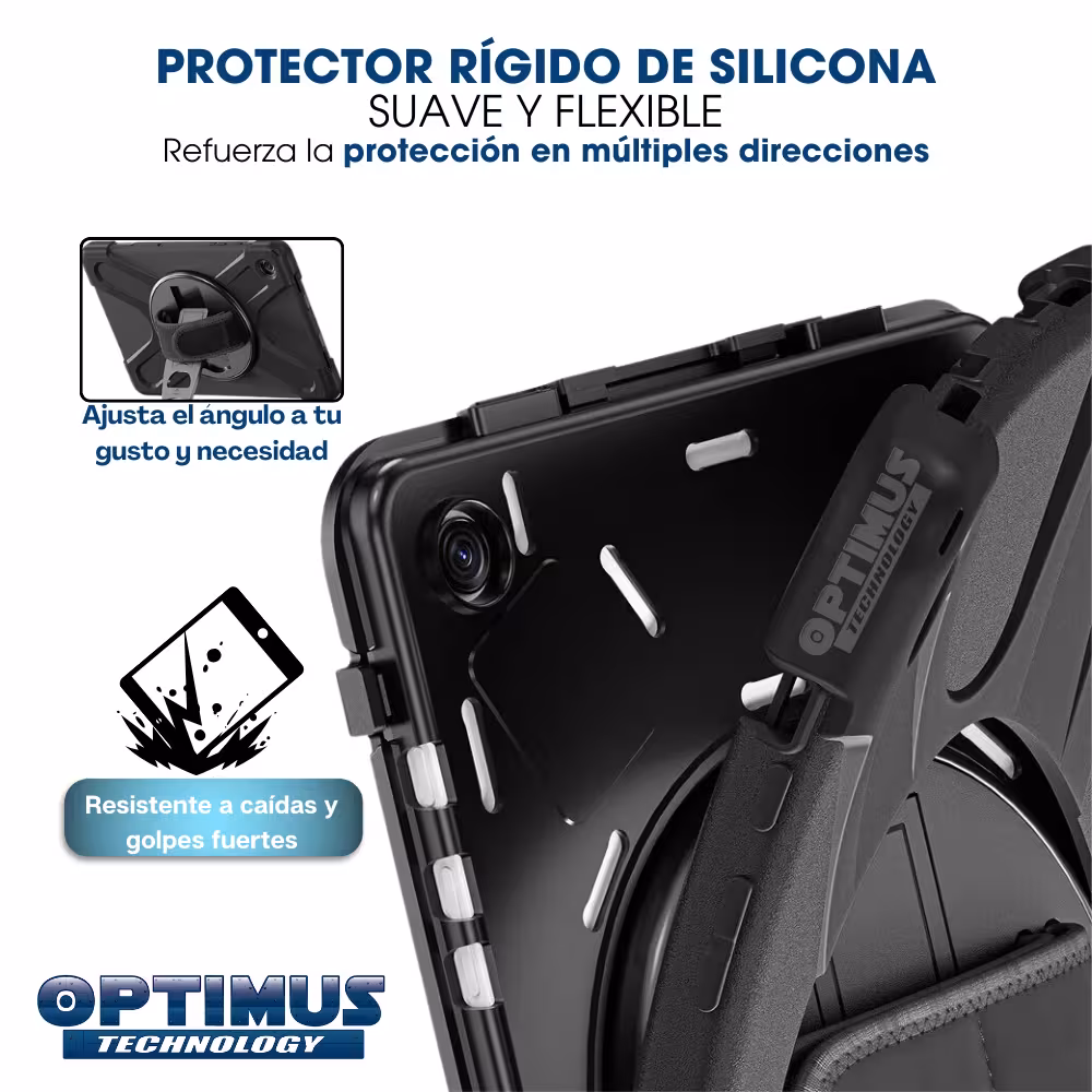 Estuche Protector con Correa y soporte giratorio 360° Tablet Lenovo M10 HD 3rd Generación TB-328 2022 10.1 Pulgadas ZAAF0071CO