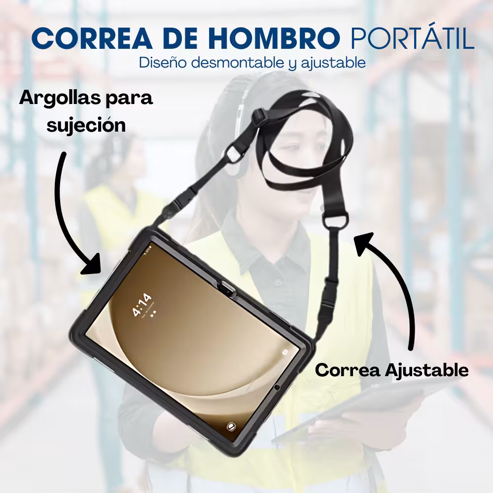 Estuche Protector con Correa y soporte giratorio 360° Tablet Lenovo M10 HD 3rd Generación TB-328 2022 10.1 Pulgadas ZAAF0071CO