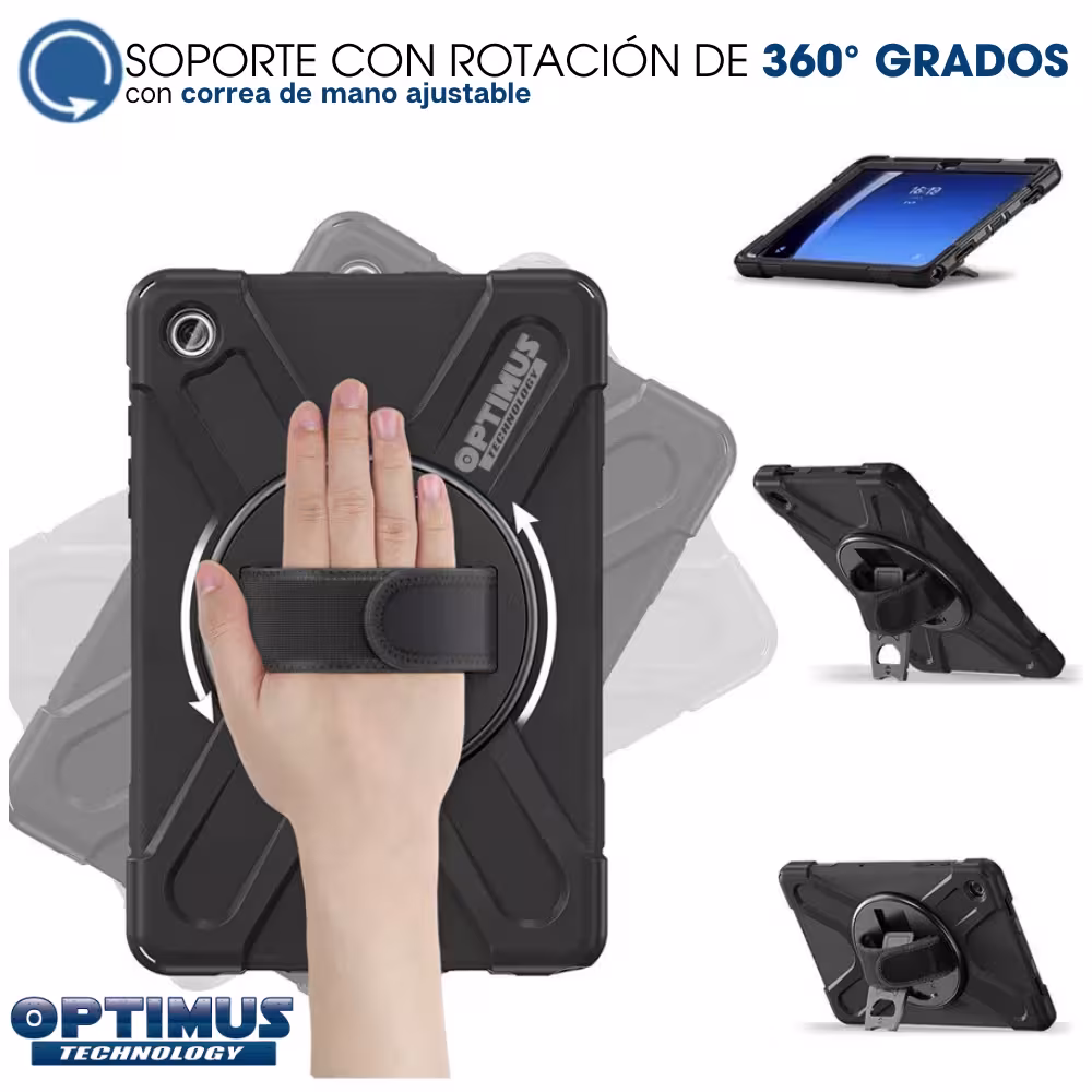 Estuche Protector con Correa y soporte giratorio 360° Tablet Lenovo Tab M10 Plus 3era Gen 10.6 Pulgadas 2022 TB-125FU / TB-128F