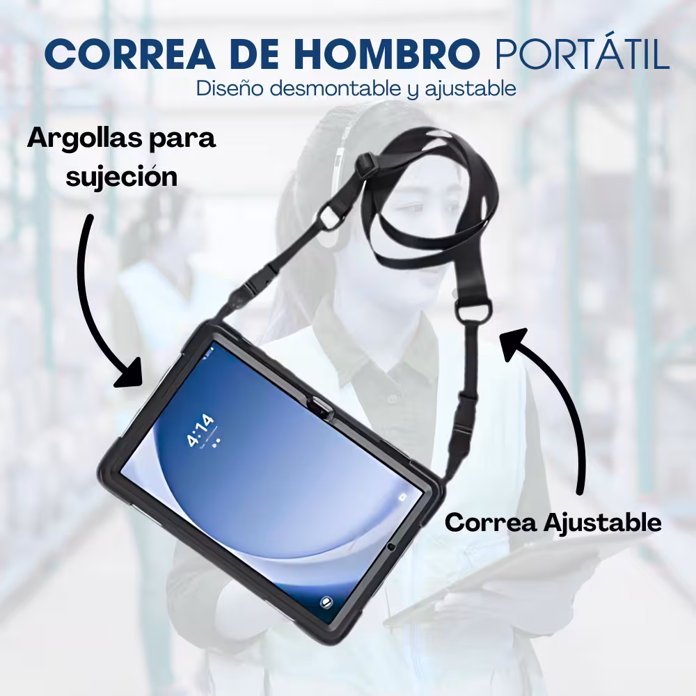 Estuche Protector con Correa y soporte giratorio 360° Tablet Lenovo Tab M10 Plus 3era Gen 10.6 Pulgadas 2022 TB-125FU / TB-128F