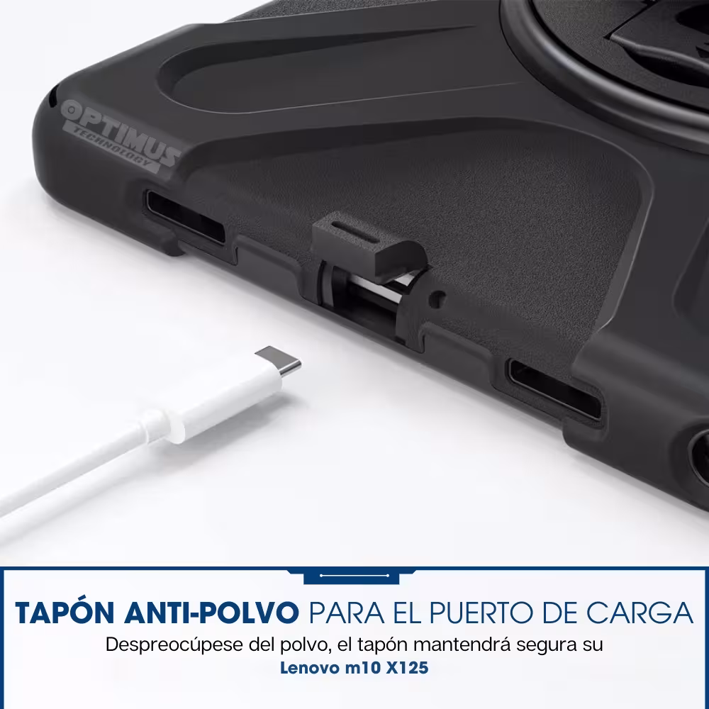 Estuche Protector con Correa y soporte giratorio 360° Tablet Lenovo Tab M10 Plus 3era Gen 10.6 Pulgadas 2022 TB-125FU / TB-128F