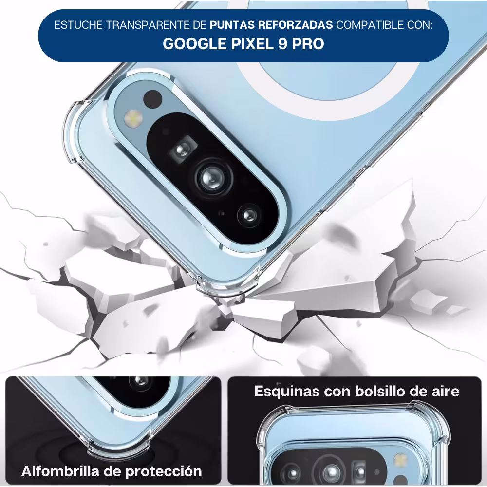 Estuche Case Forro Carcasa Protectora Delgada Anticaída para Celular Smartphone Google Pixel 9 Pro 5G 2024 6,3 pulgadas