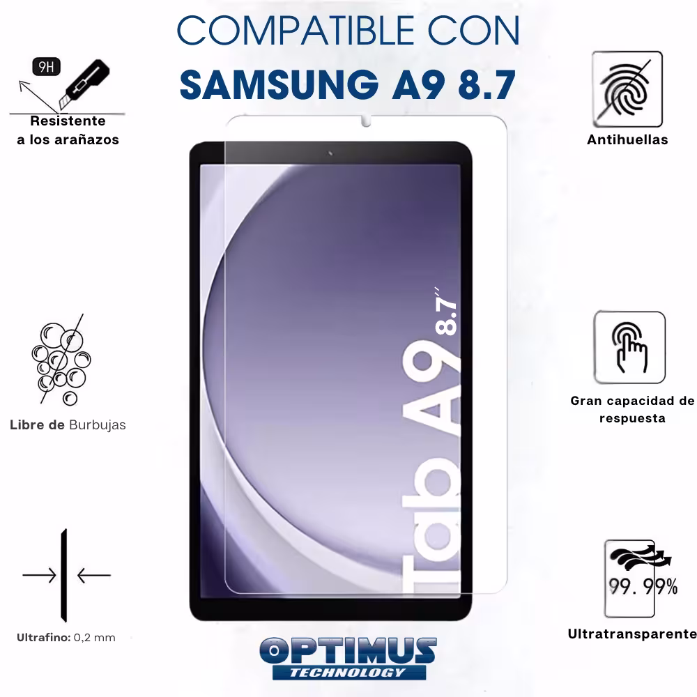 Combo Kit Estuche Antishock Correa Para Hombro Y Vidrio Templado Para Samsung Tb-A9 8.7 Sm-X110 Sm-X115