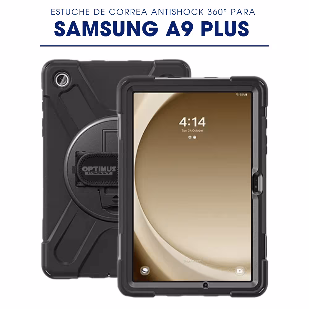 Combo Kit Estuche Antishock Con Correa De Hombro Y Vidrio Templado De Triple Protección Para Samsung A9 Plus/Sm-X210/Sm-X215