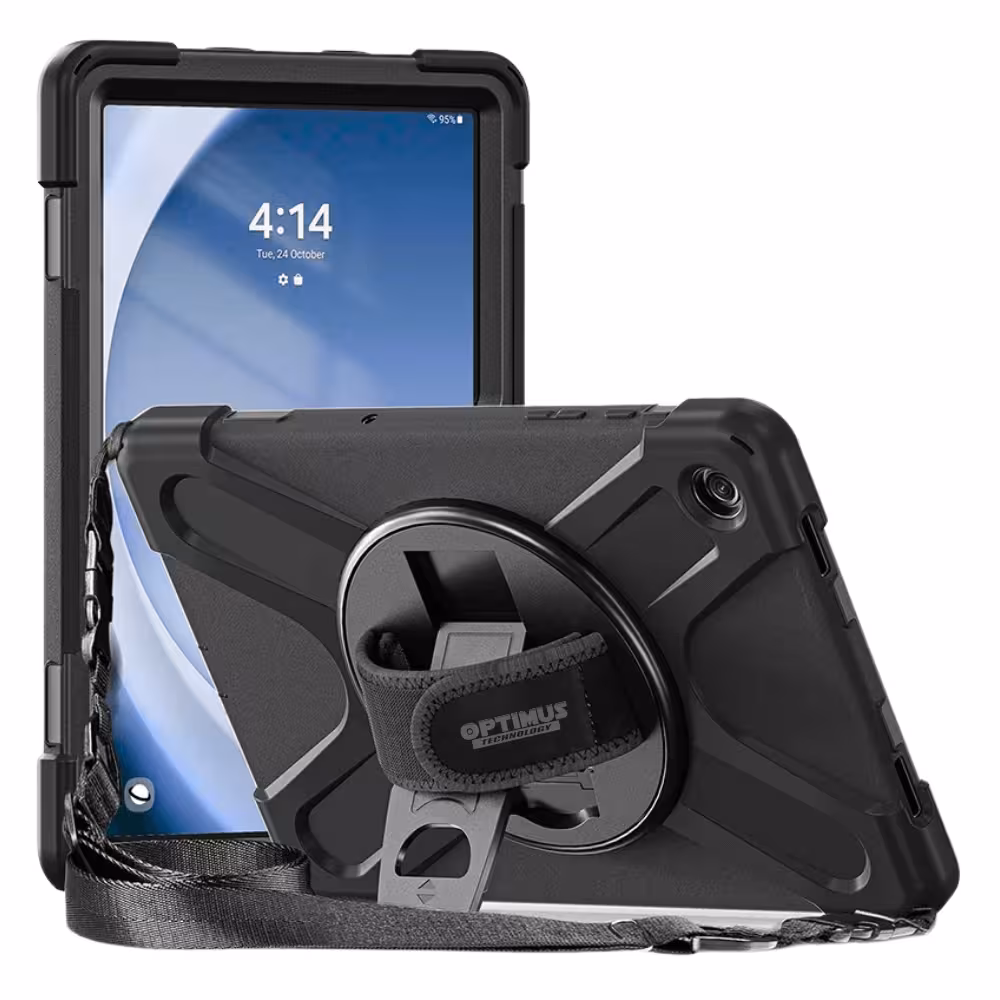 Combo Kit Estuche Antishock Correa Para Hombro Y Vidrio Templado Para Samsung Tb-A9 8.7 Sm-X110 Sm-X115