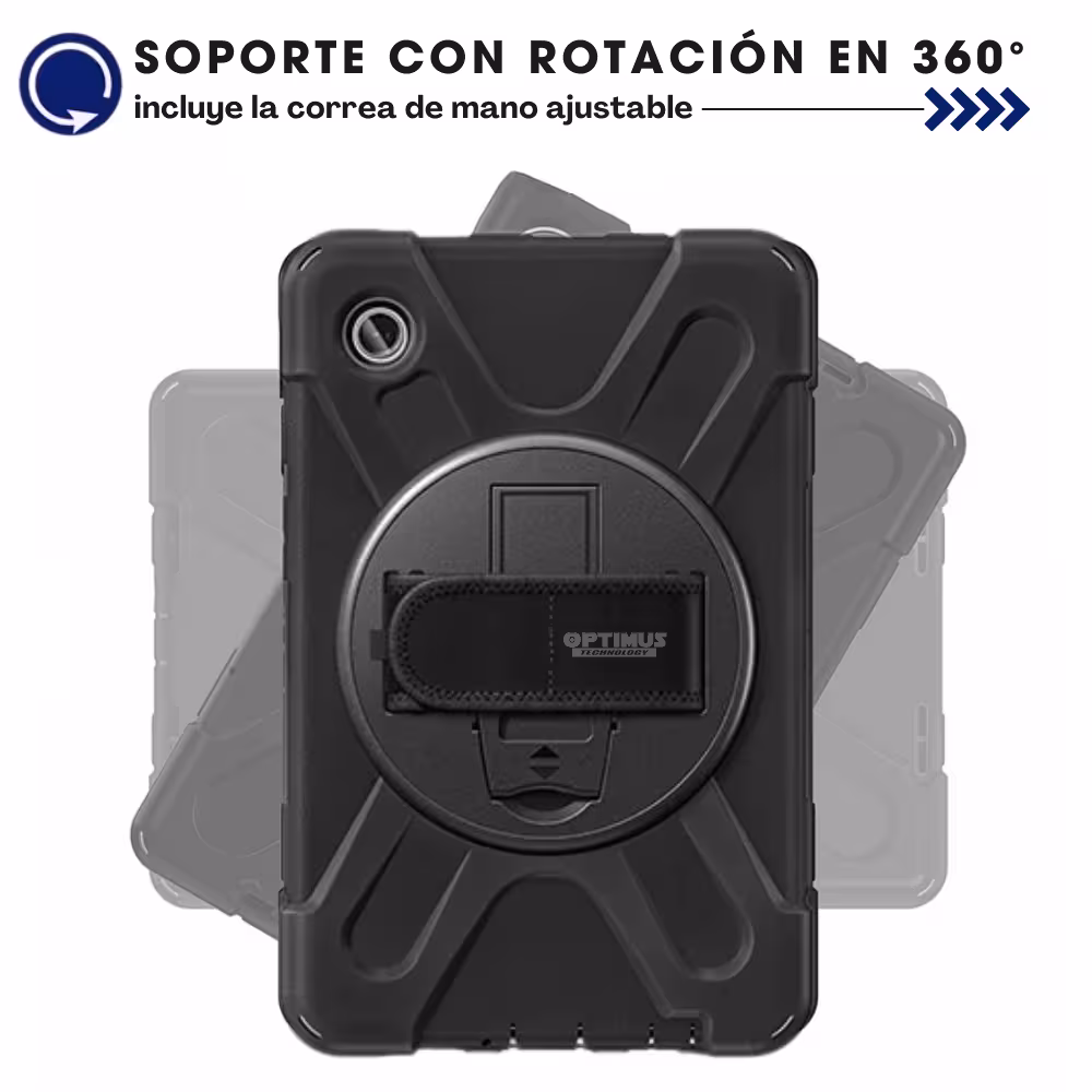Combo Kit Estuche Antishock Correa Para Hombro Y Vidrio Templado Para Samsung Tb-A9 8.7 Sm-X110 Sm-X115