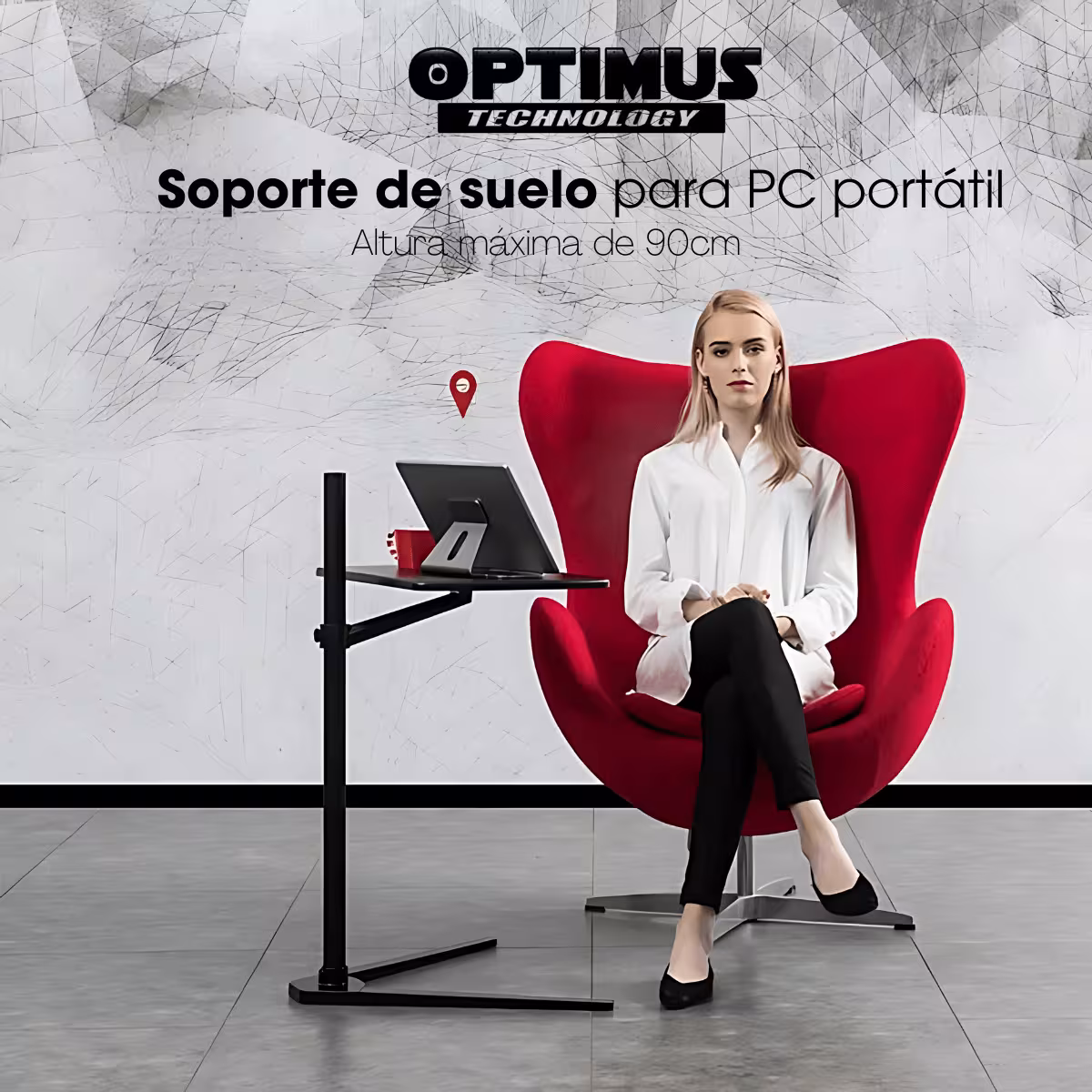 Base de Soporte Suelo de Computador Portatil de 90cm Ajustable