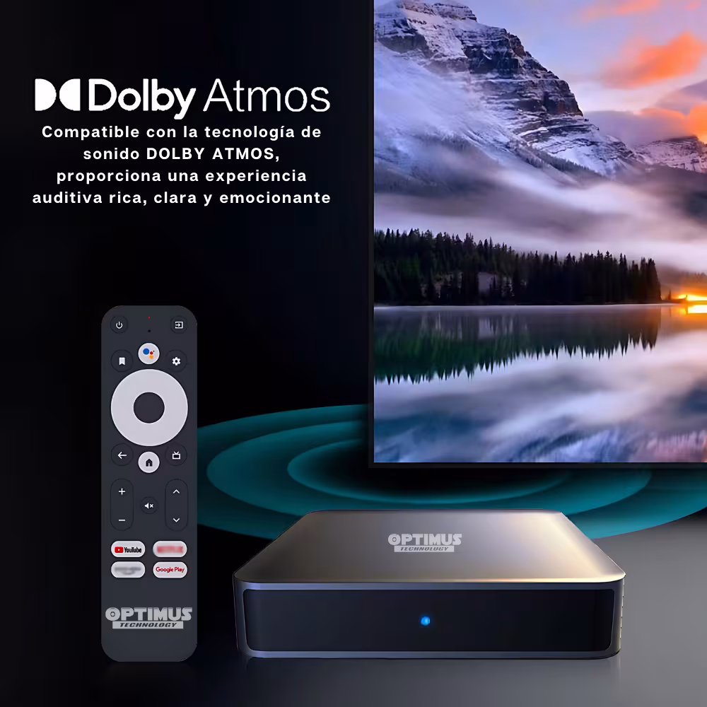 OPTIMUS TV GD2 4K TV Box Android TV Wi-Fi 5G Ultra HD Función de Chromecast con Google Assintant Android tv 12