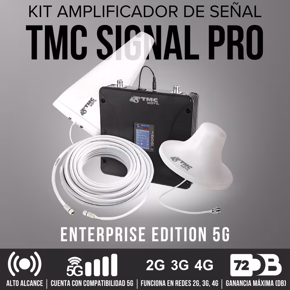 Kit Amplificador de Señal TMC SIGNAL PRO Repetidor De Redes 4G/5G Full 698-2600