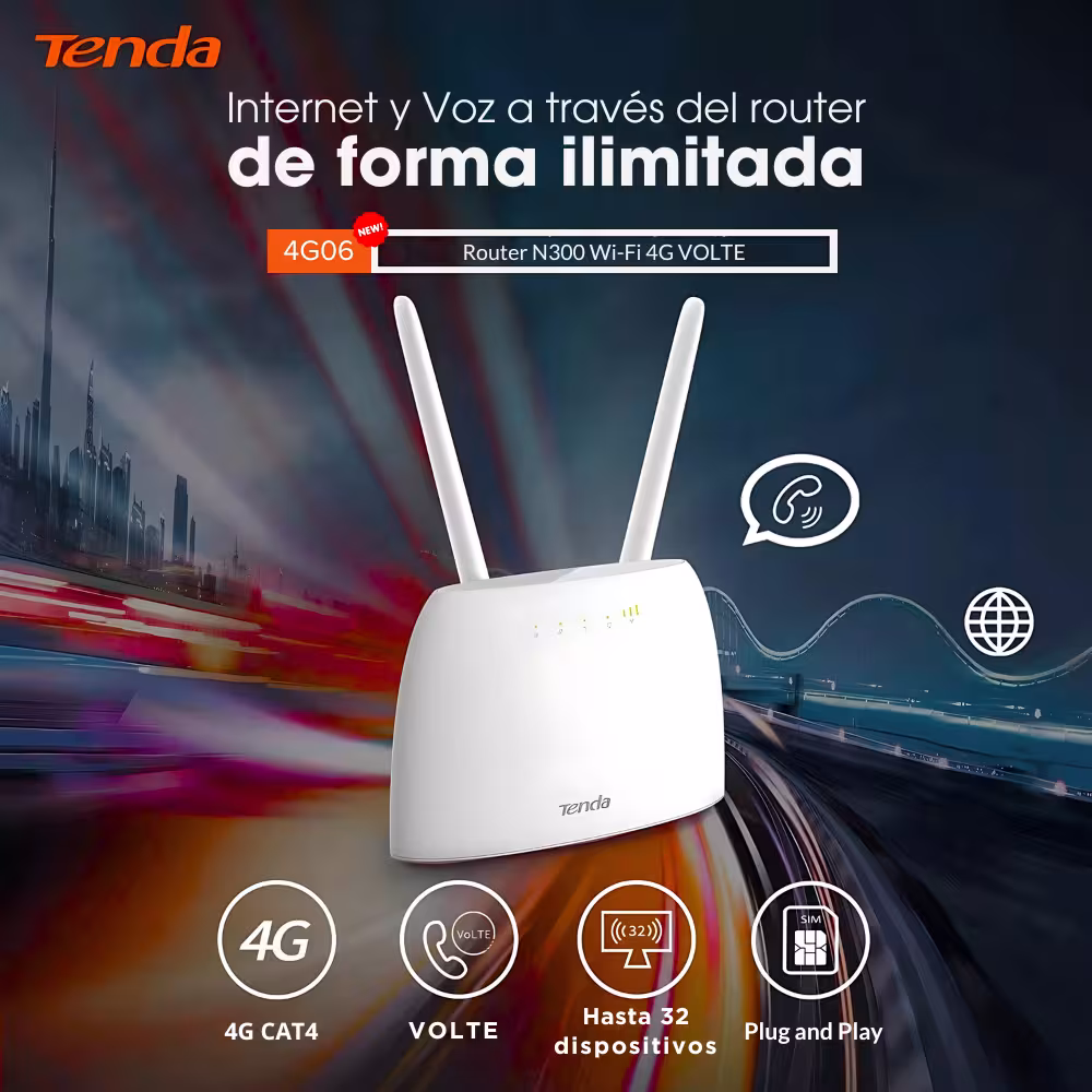 Características de equipo tenda 4g06